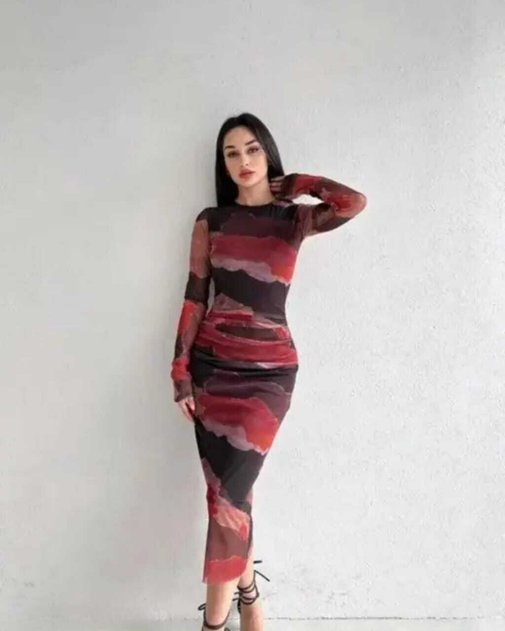 spivoz Women Bodycon Red Maxi/Full Length Dress-picture-15