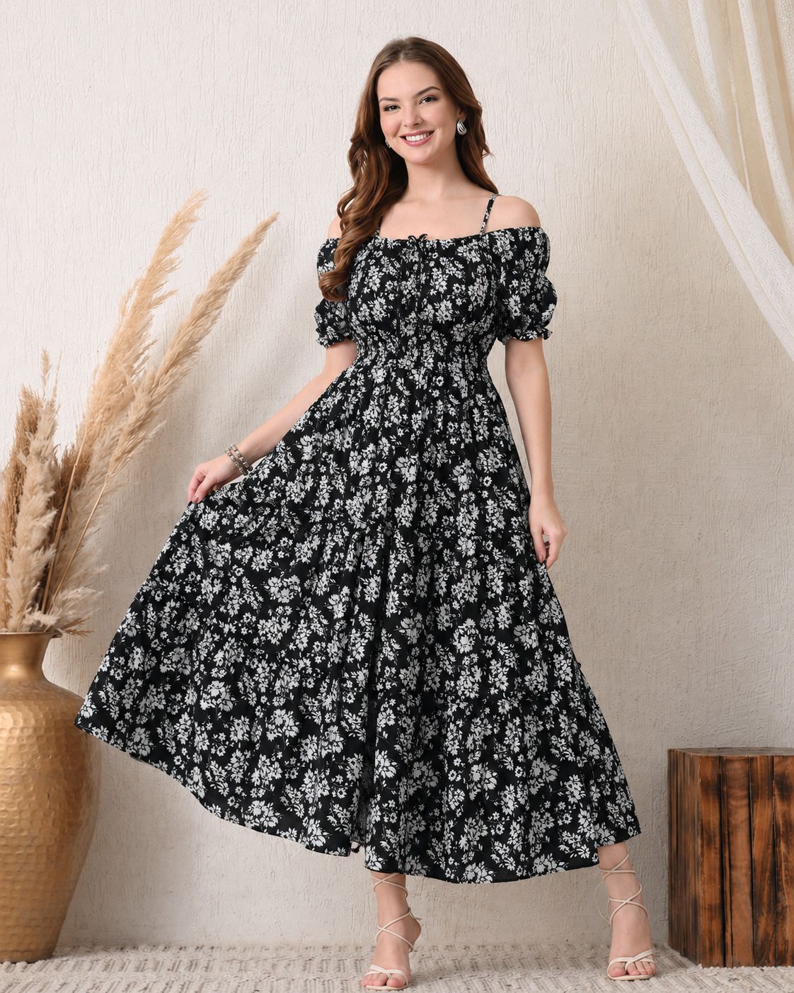 deklook Women Fit and Flare Black Midi/Calf Length Dress-picture-19