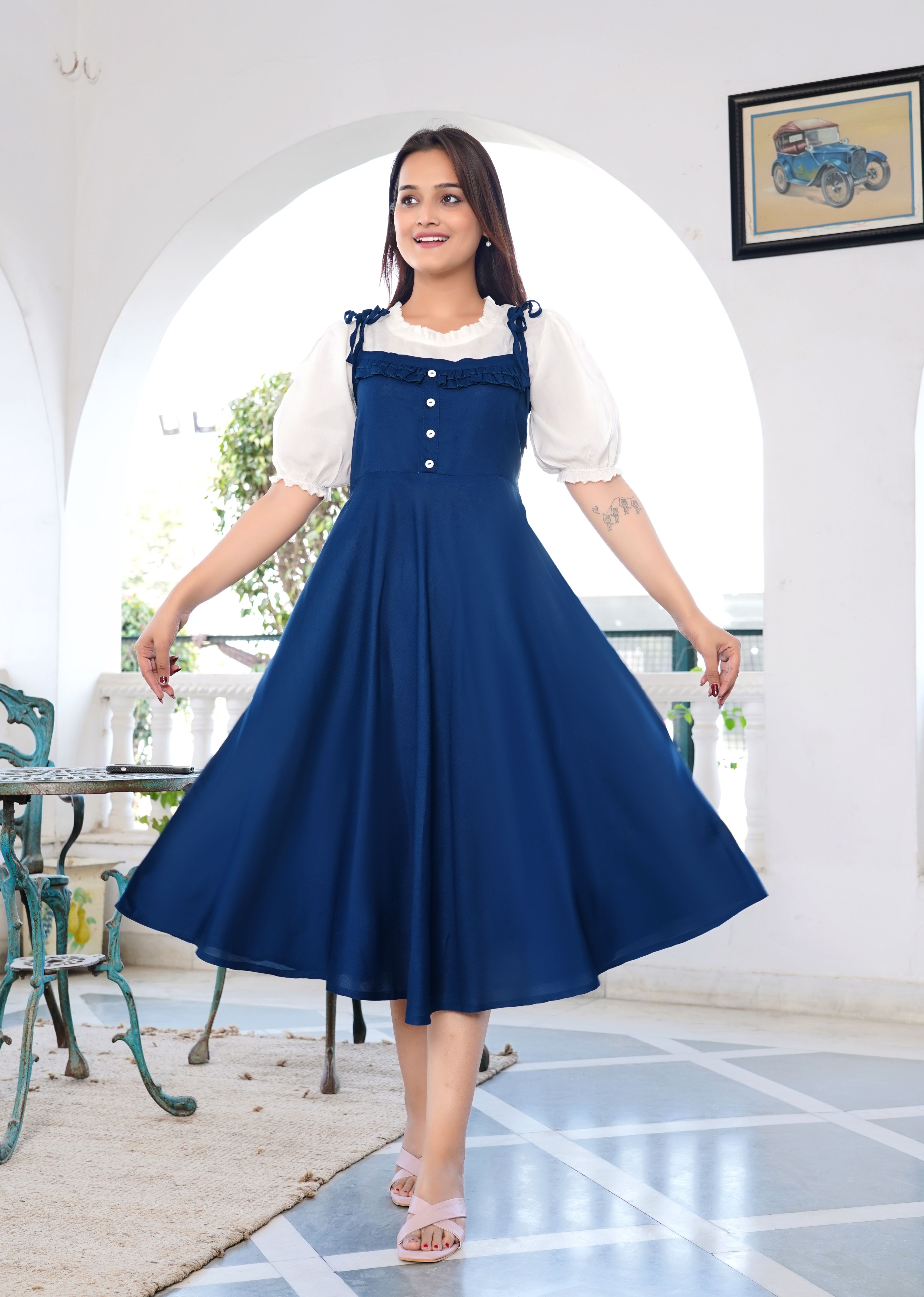 Women Blue Dungaree-image-35