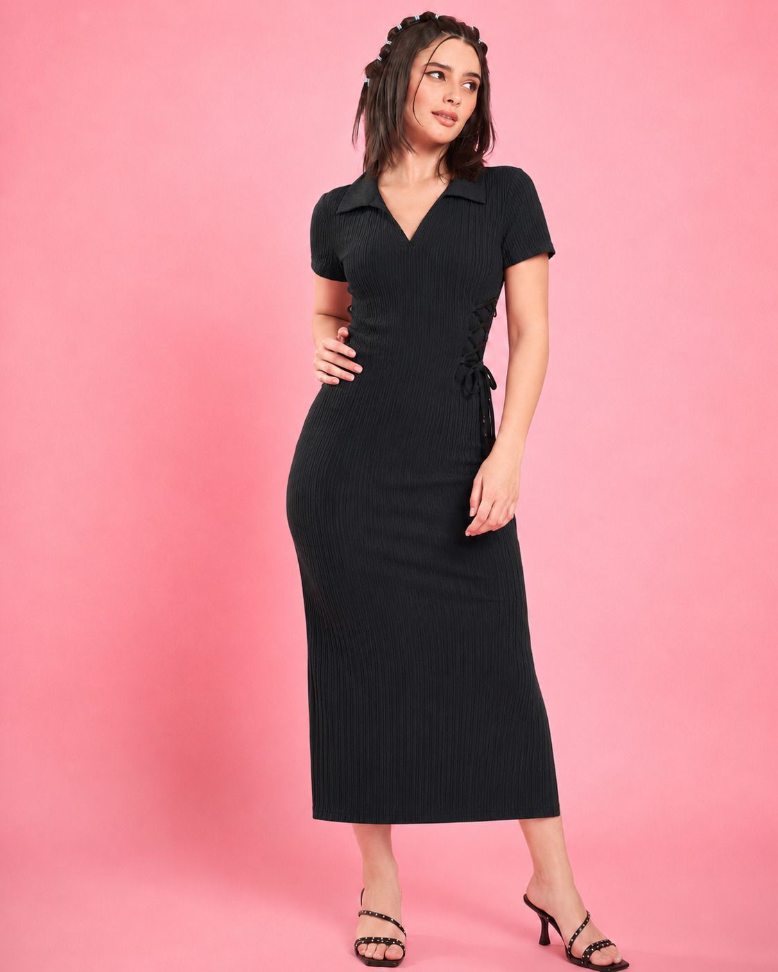 deklook Women Fit and Flare Black Maxi/Full Length Dress-picture-18