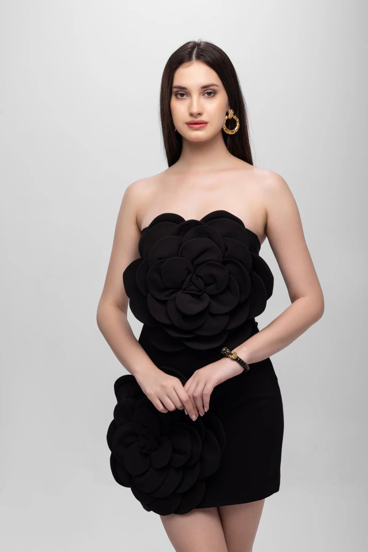 Women Bodycon Black Knee Length Dress-image-31