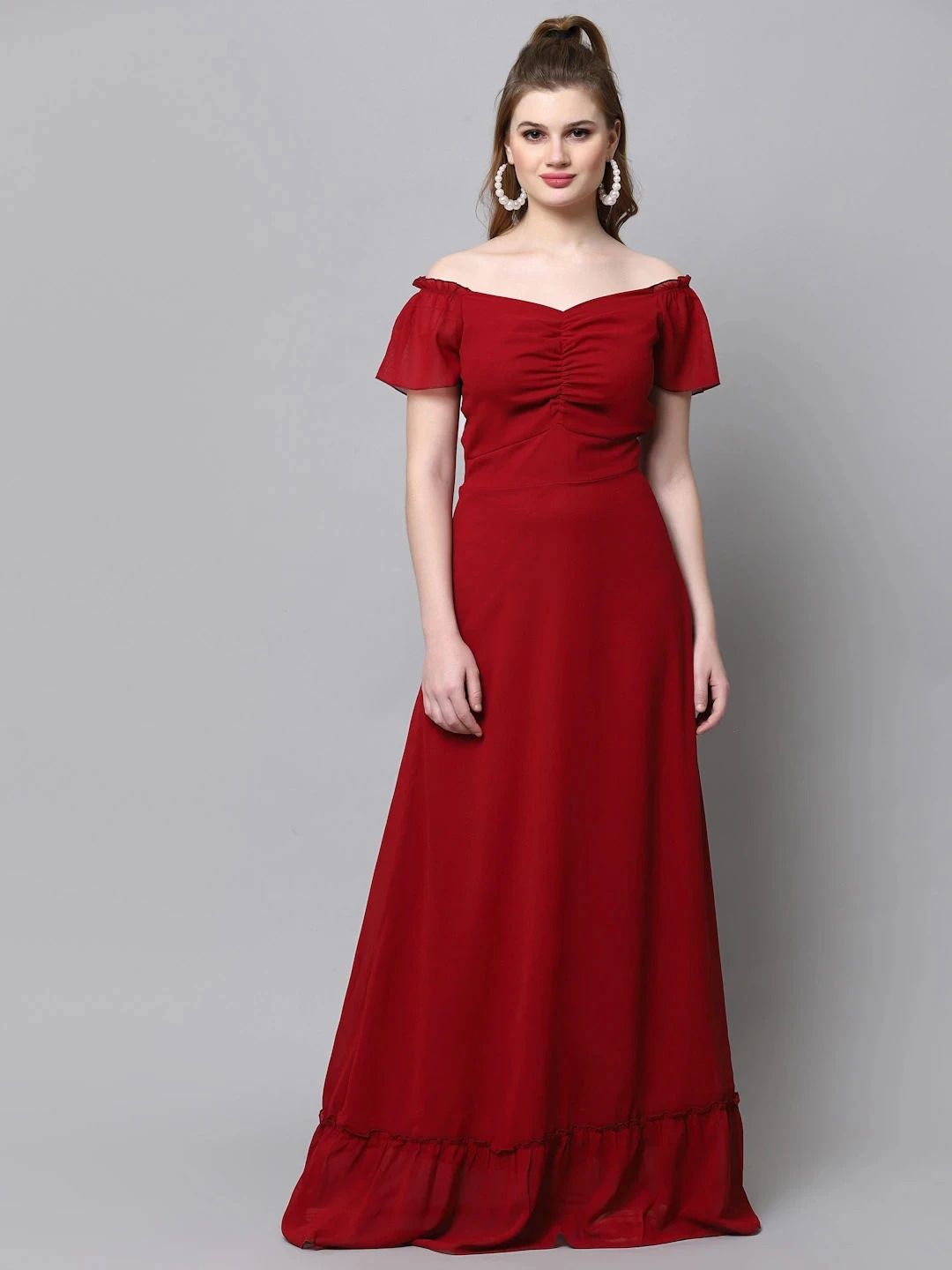 aayu Women Maxi Maroon Full Length Dress-picture-16