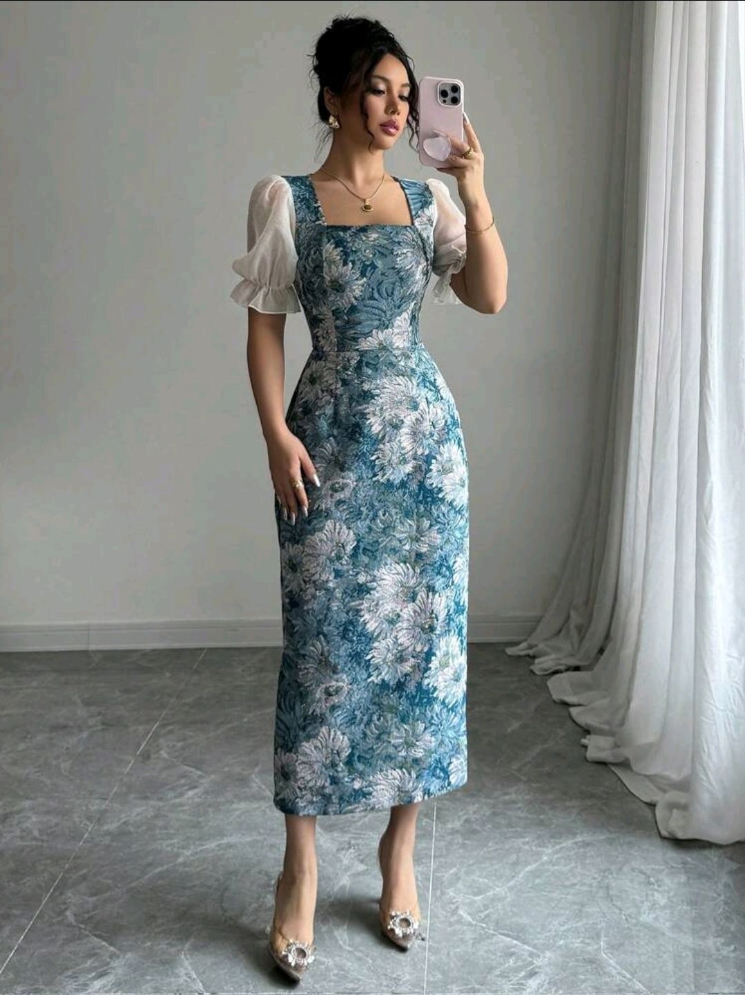 Women Bodycon Multicolor Midi/Calf Length Dress-image-24
