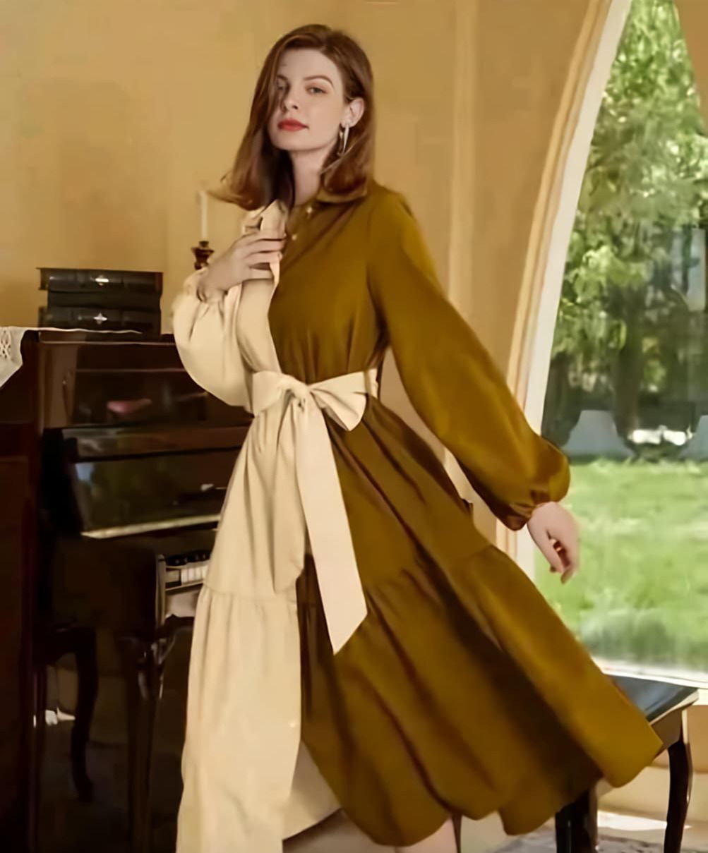 Women Maxi Brown Midi/Calf Length Dress-image-35