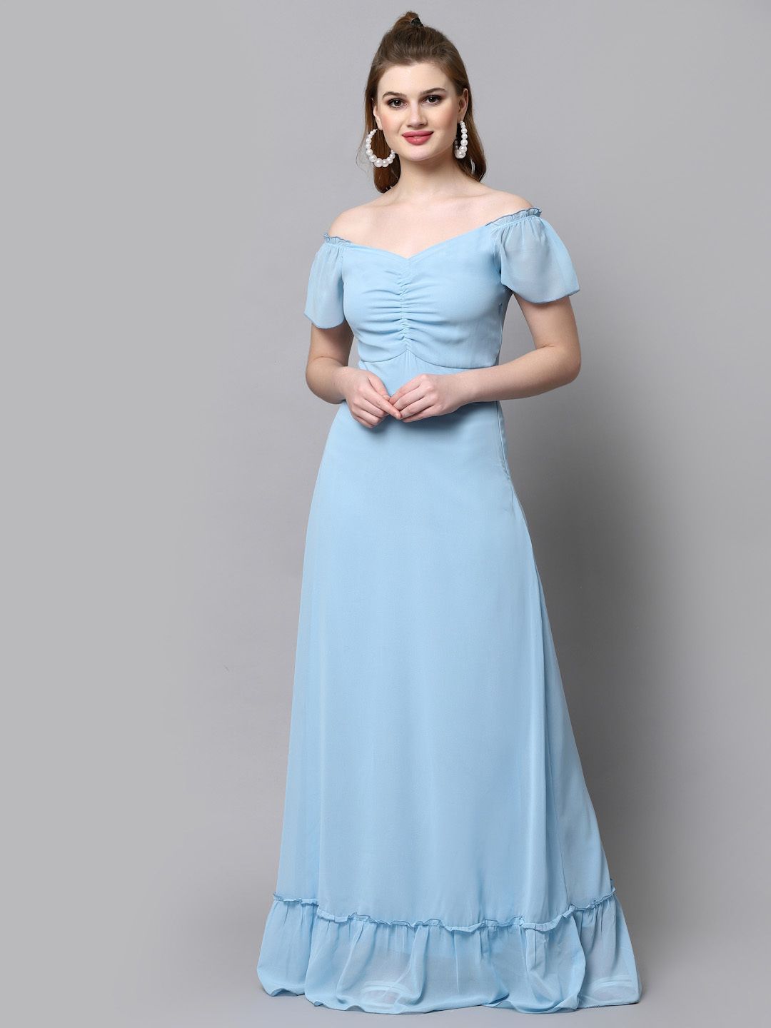 Women Maxi Blue Full Length Dress