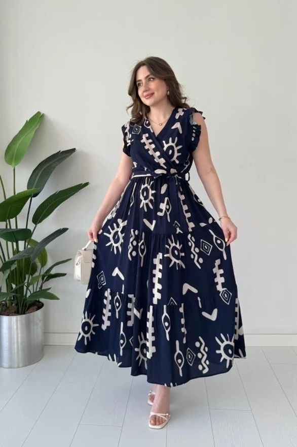 Women Fit and Flare Blue Knee Length Dress