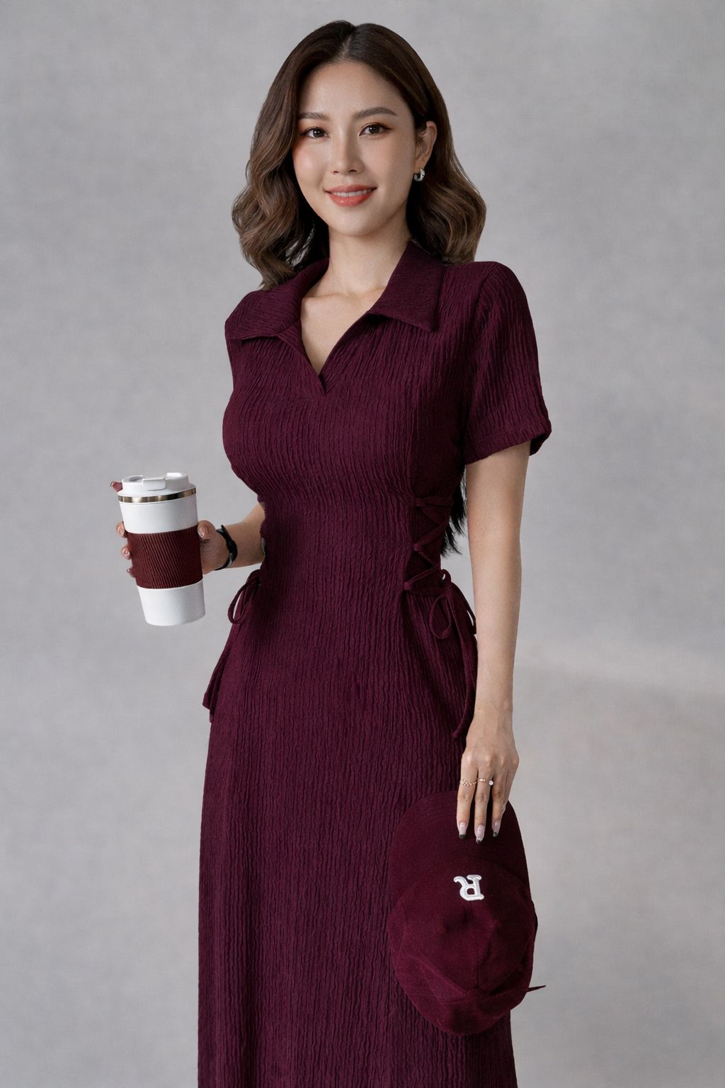 deklook Women Fit and Flare Maroon Maxi/Full Length Dress-picture-17