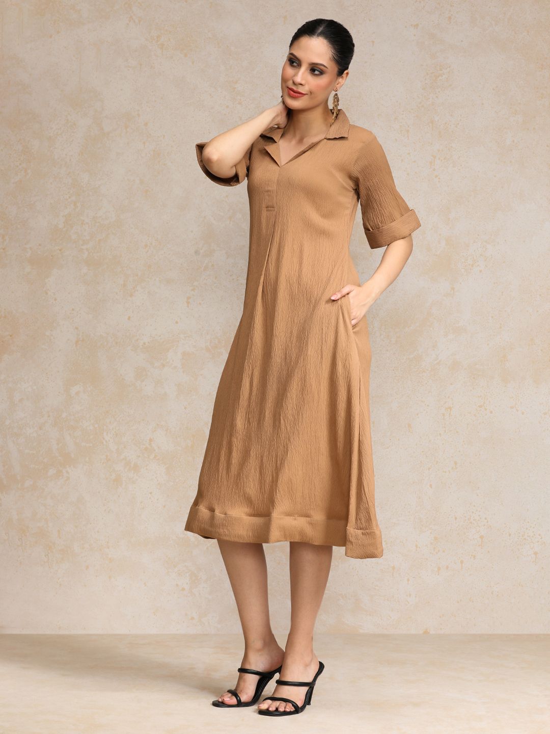 aadvika Women A-line Beige Maxi/Full Length Dress-picture-10