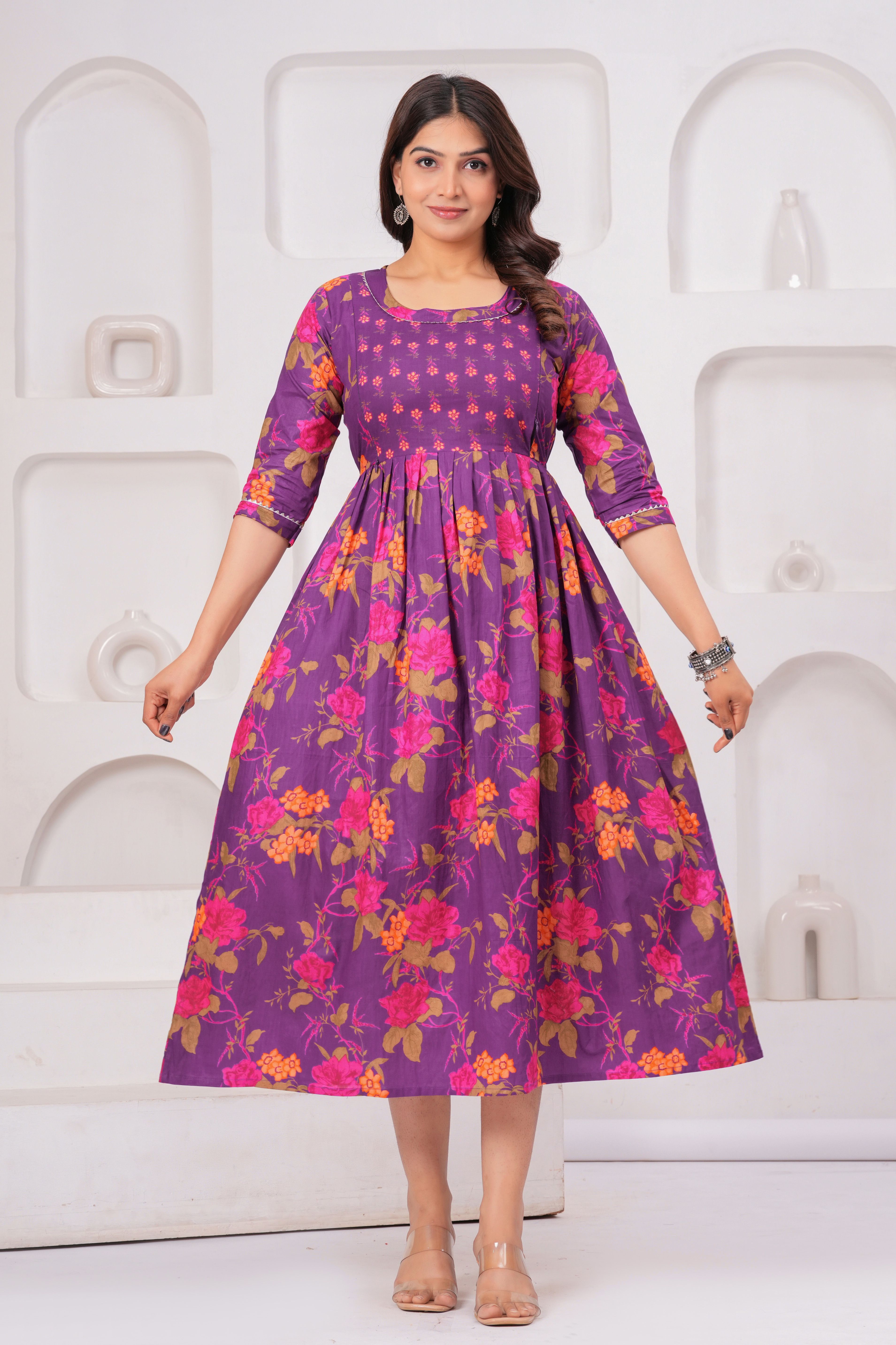 divastri Printed Pure Cotton Stitched Anarkali Gown-picture-45