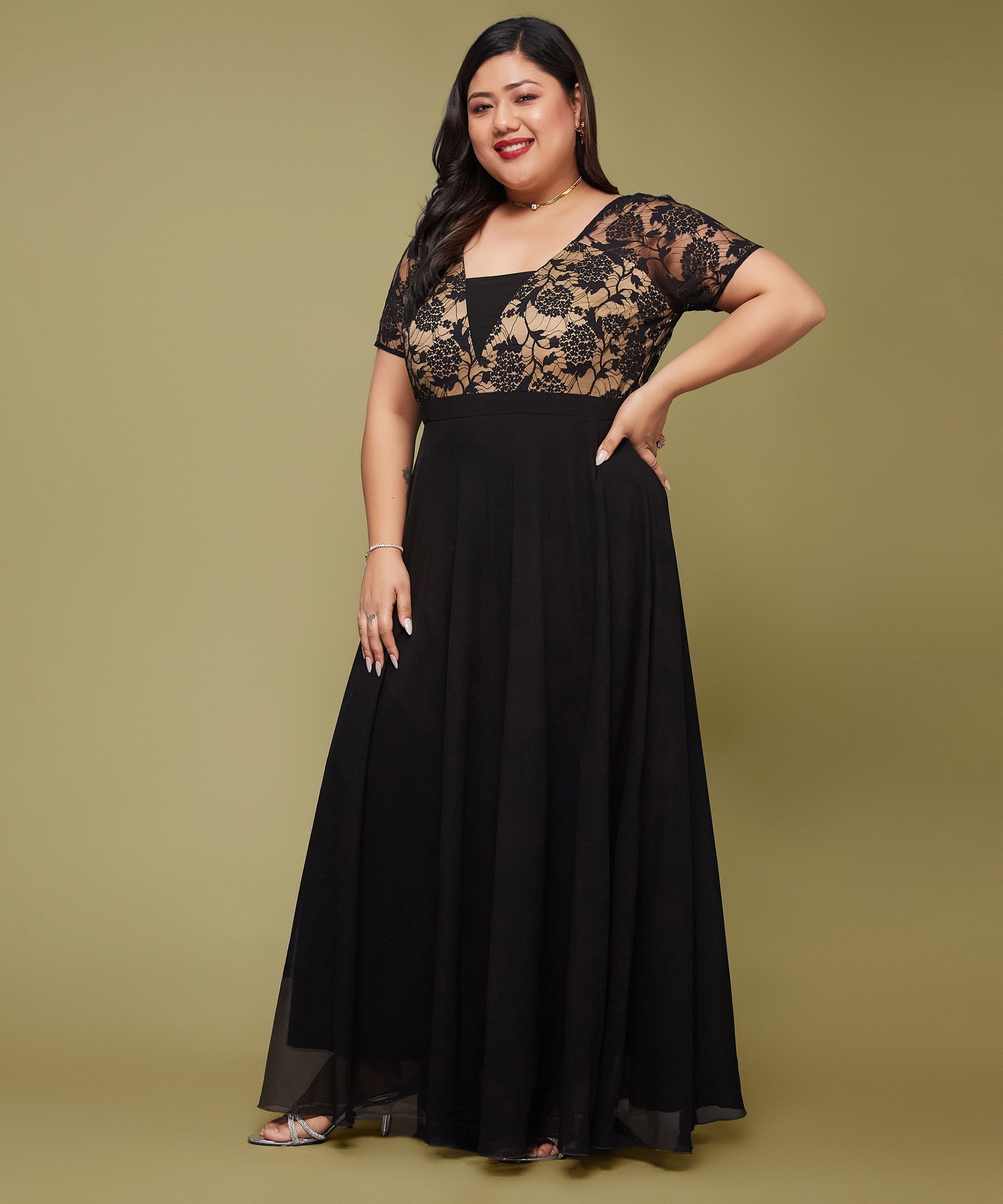 miss chase Women Wrap Black Midi/Calf Length Dress-picture-20