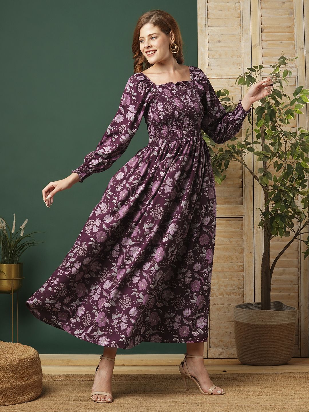 deklook Women Fit and Flare Purple Maxi/Full Length Dress-picture-10