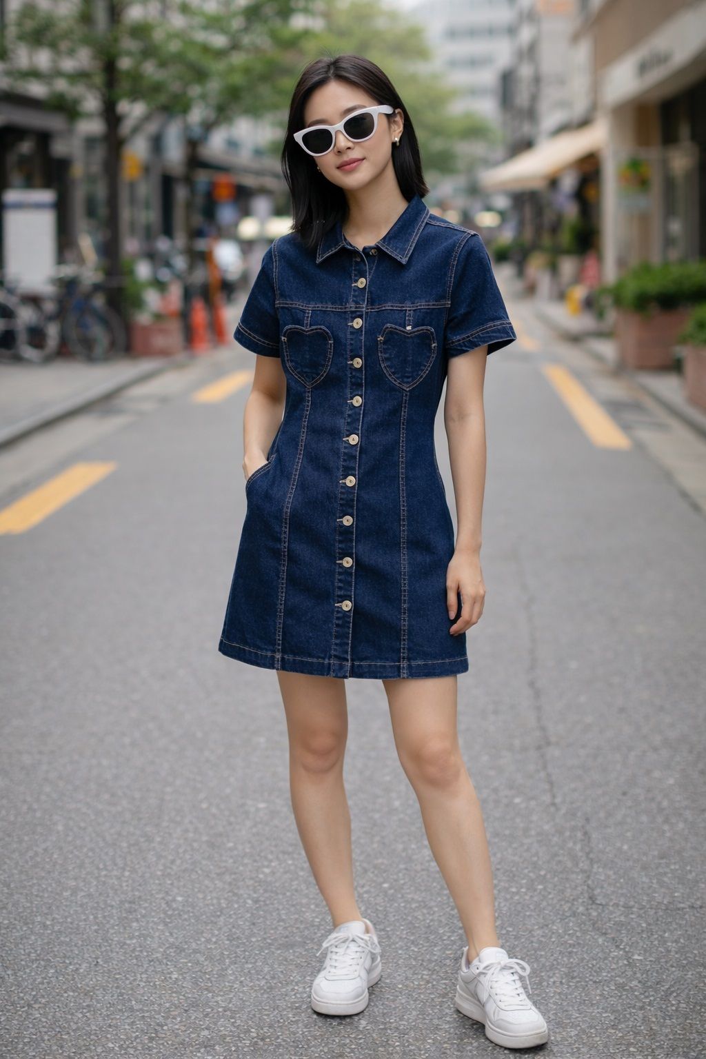 kashian Women A-line Dark Blue Above Knee/Mid Thigh Length Dress-picture-44