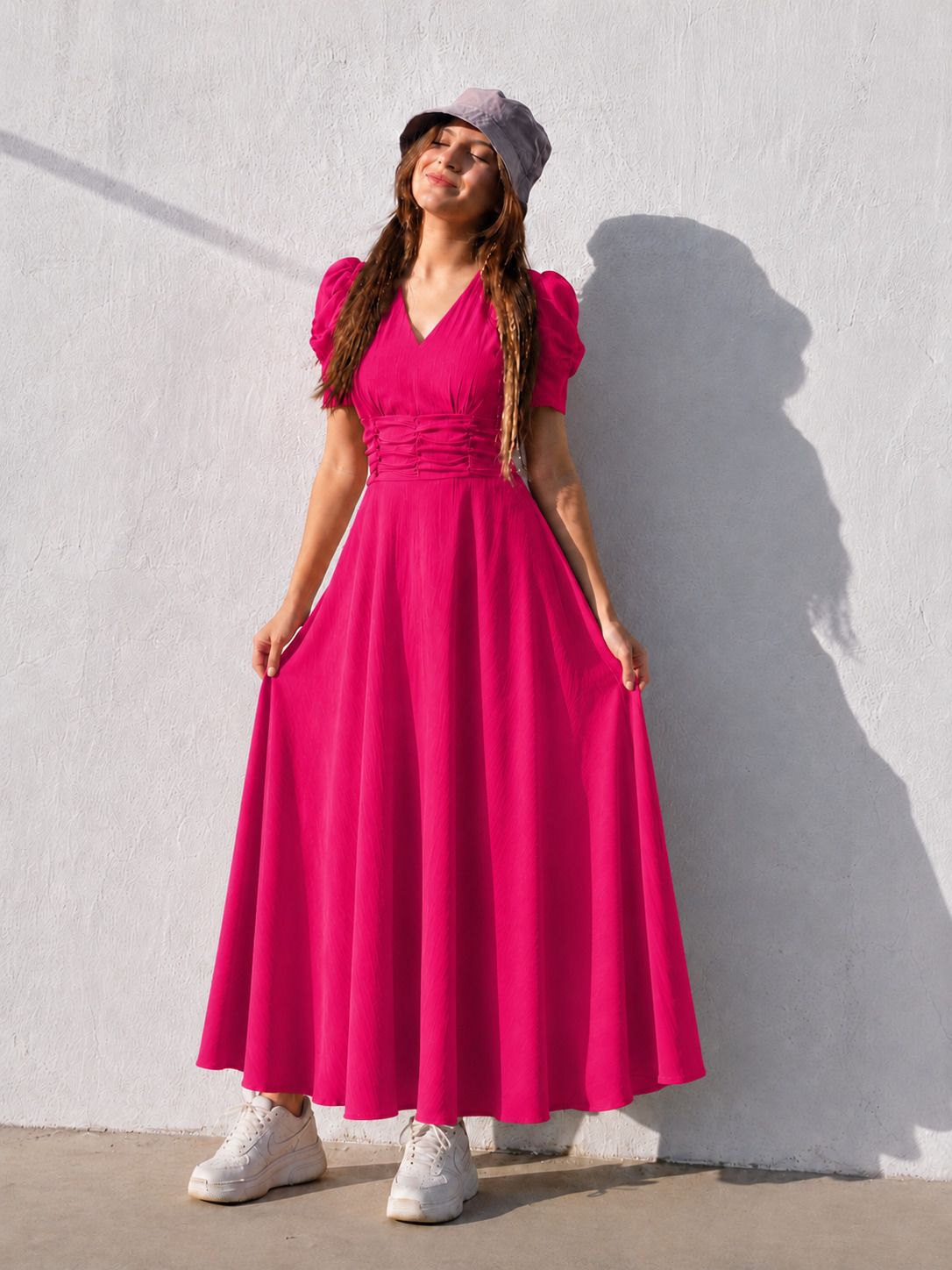 tromko Women A-line Pink Ankle Length Dress-picture-28