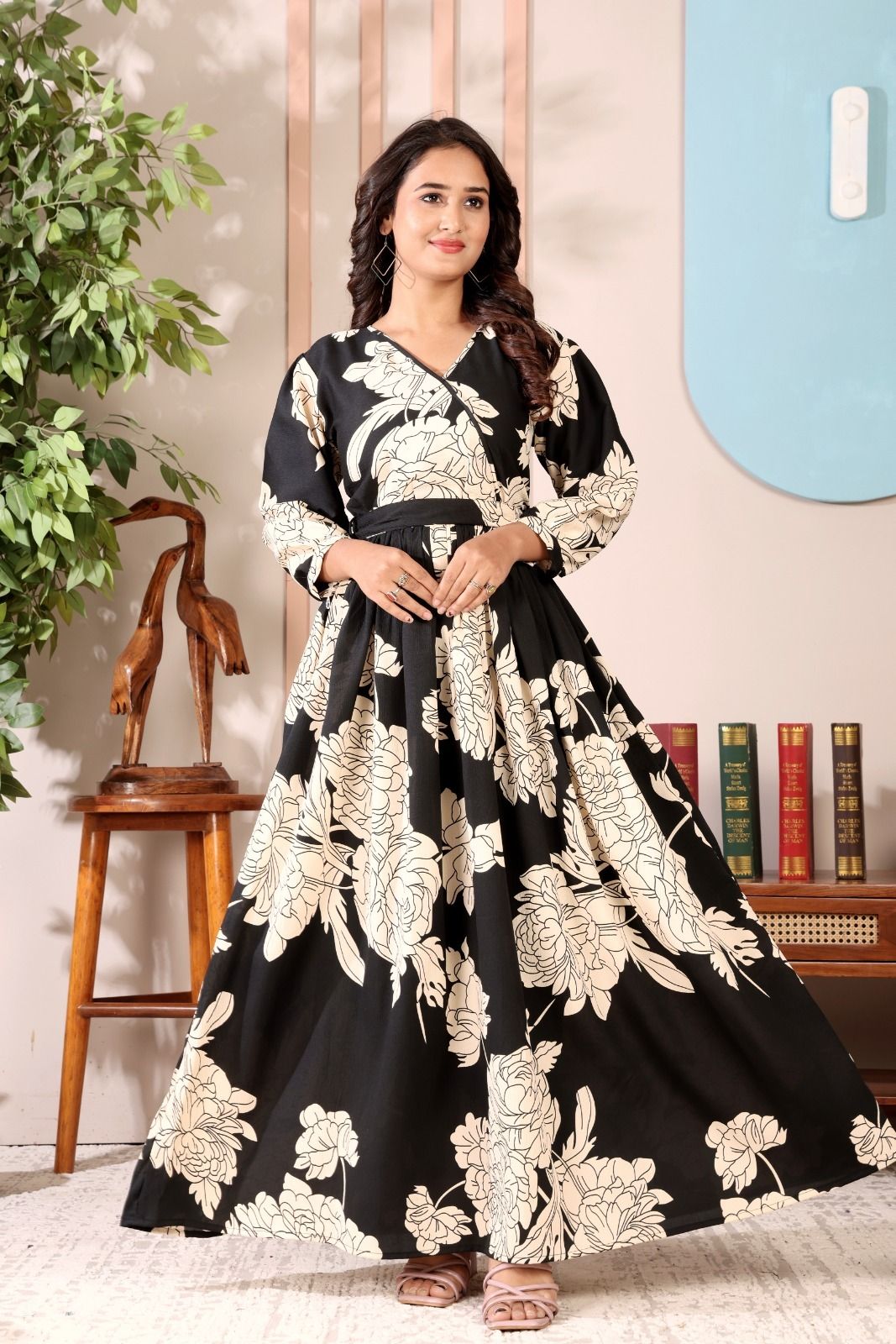 Women Fit and Flare White Maxi/Full Length Dress