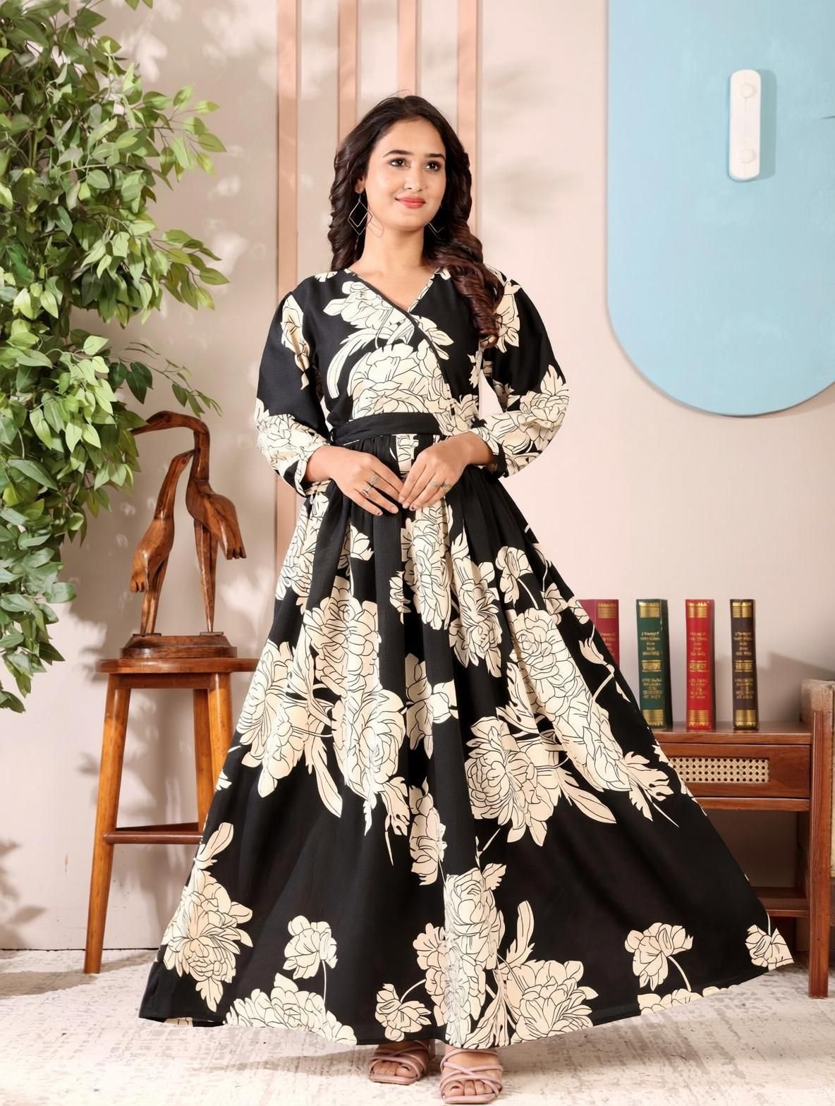 aabhilasha Women Fit and Flare White Maxi/Full Length Dress-picture-14