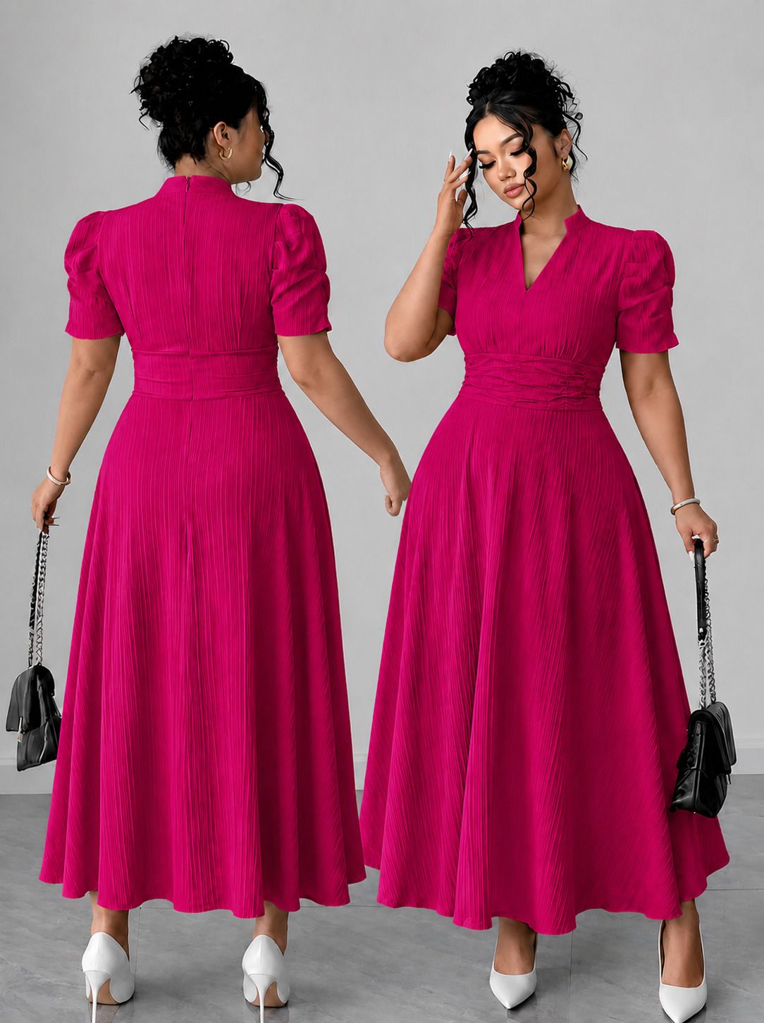 tromko Women A-line Pink Maxi/Full Length Dress-picture-35