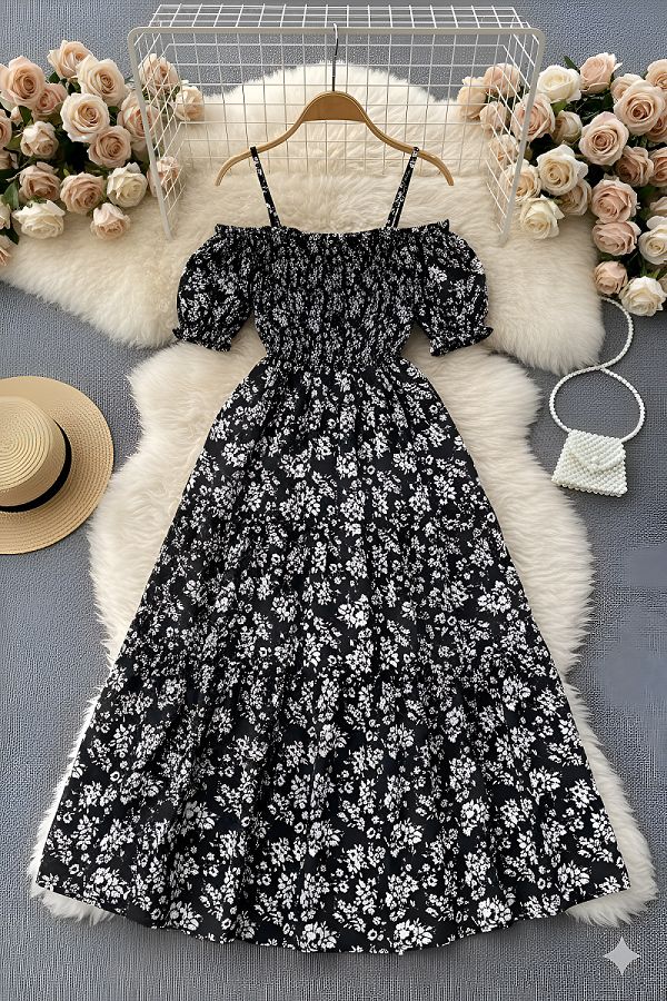 deklook Women Tiered Black Knee Length Dress-picture-25