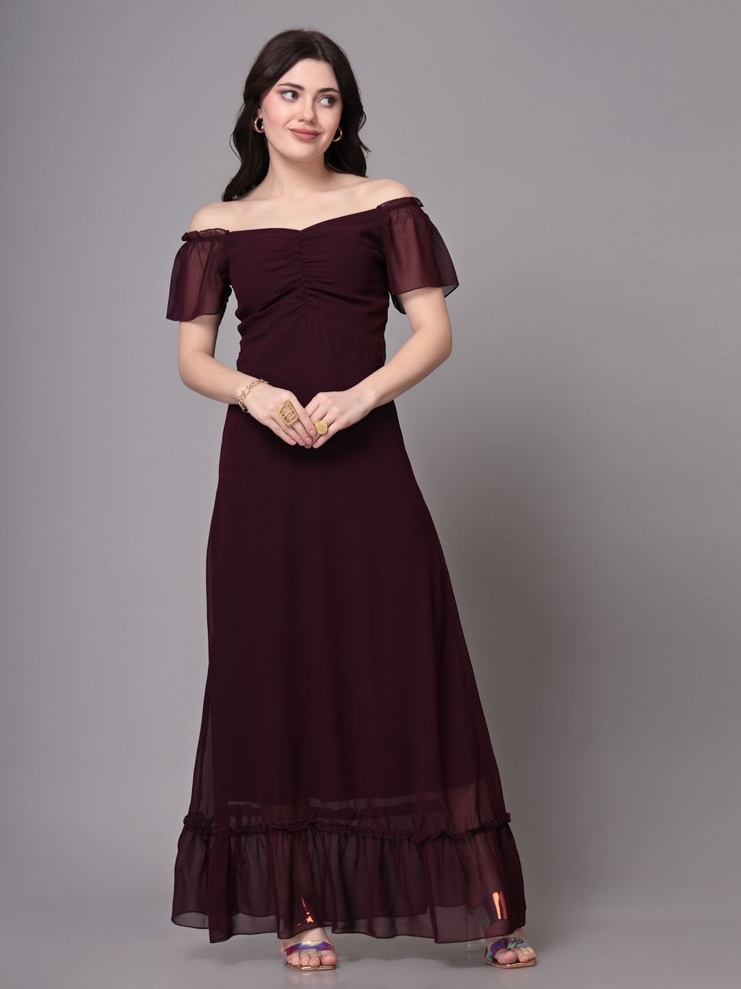 Women Maxi Purple Full Length Dress-image-23