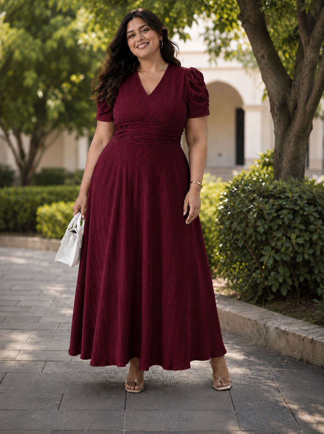 tromko Women A-line Maroon Maxi/Full Length Dress-picture-10