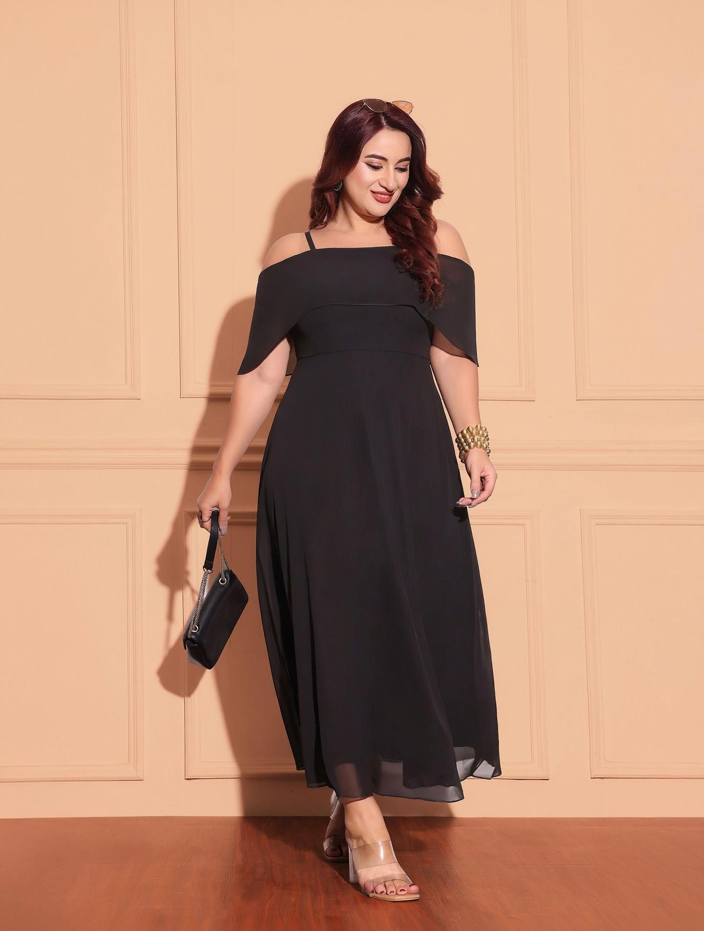 miss chase Women Wrap Black Midi/Calf Length Dress-picture-19