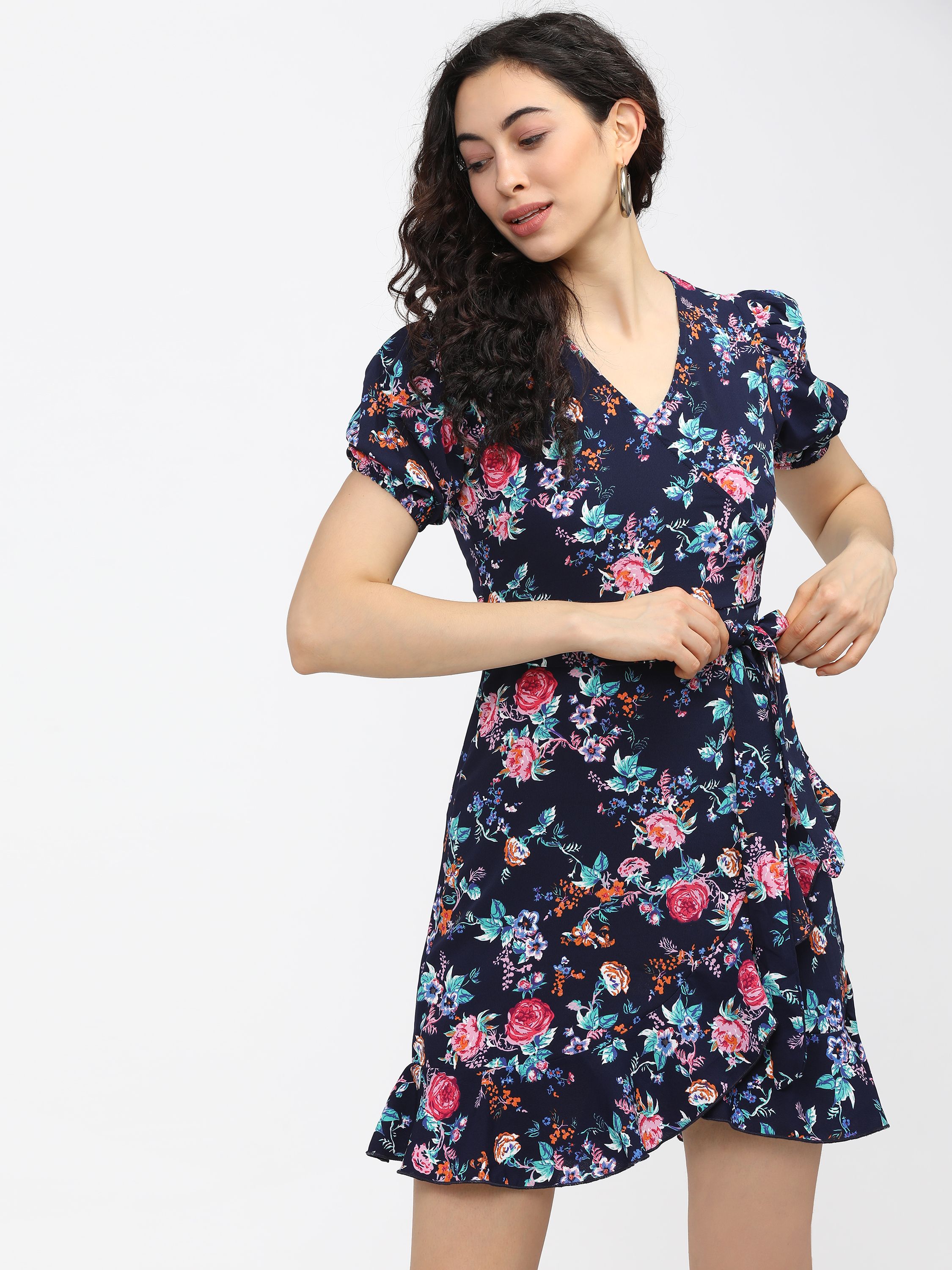 tokyo talkies Women Skater Multicolor Above Knee/Mid Thigh Length Dress-picture-10