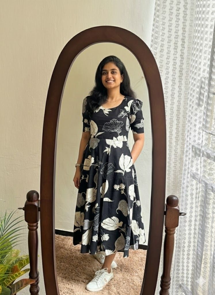 Women A-line Black, Beige Midi/Calf Length Dress-image-36