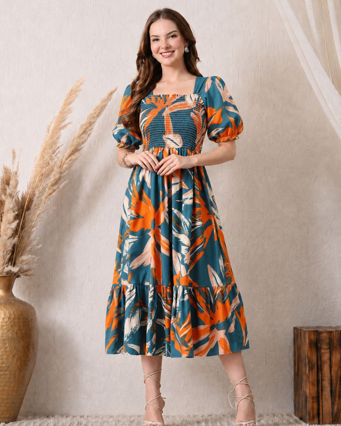 deklook Women Fit and Flare Green Maxi/Full Length Dress-picture-26