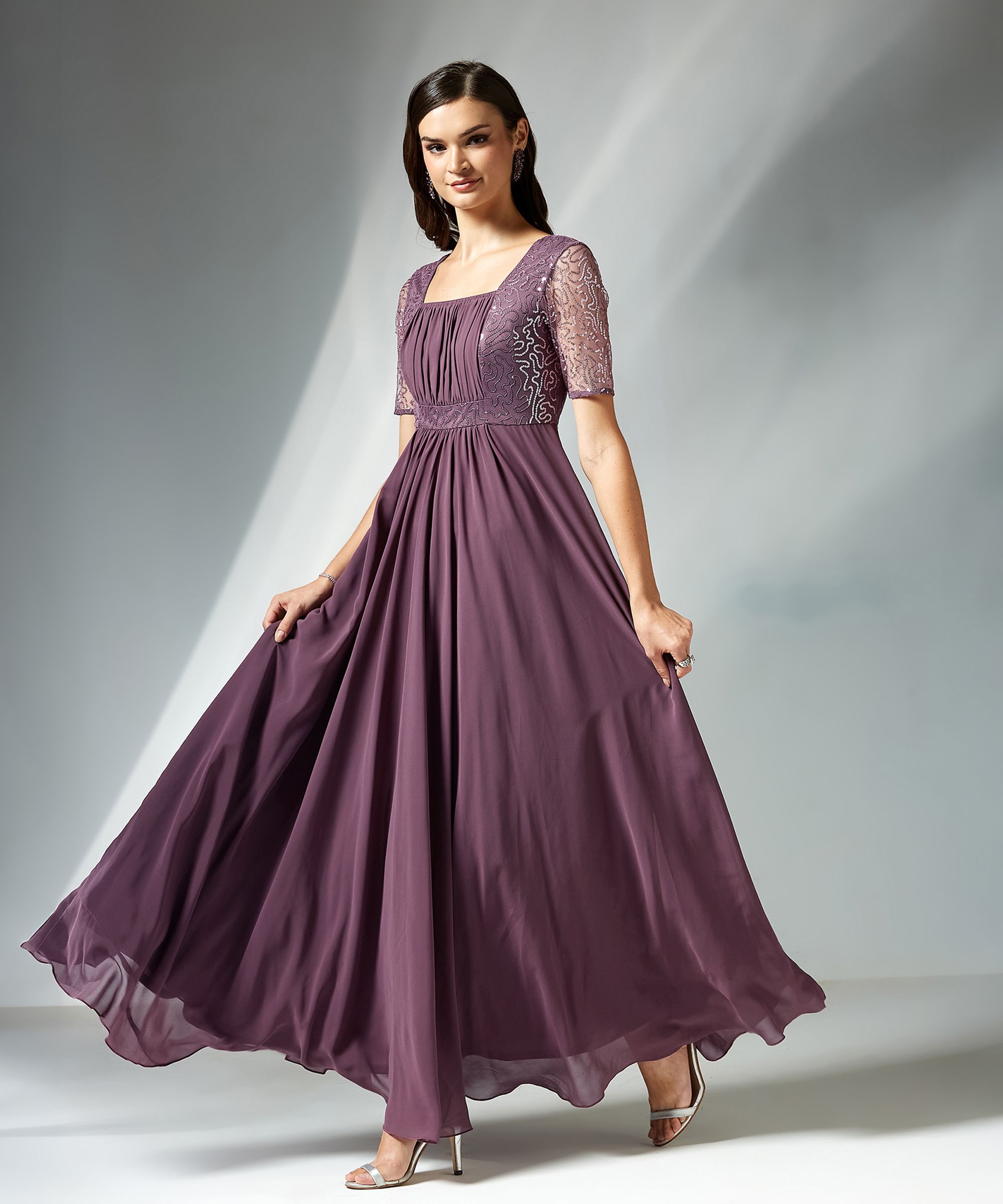 Women Gown Purple Maxi/Full Length Dress-image-28