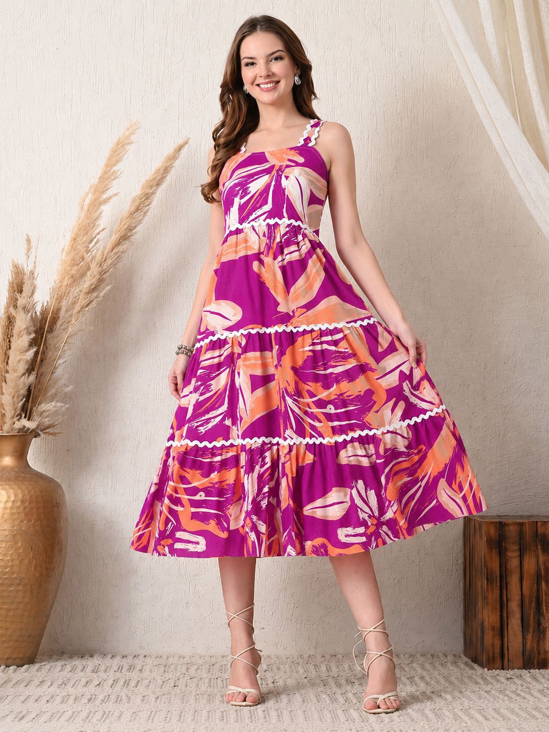 deklook Women Tiered Pink Maxi/Full Length Dress-picture-48