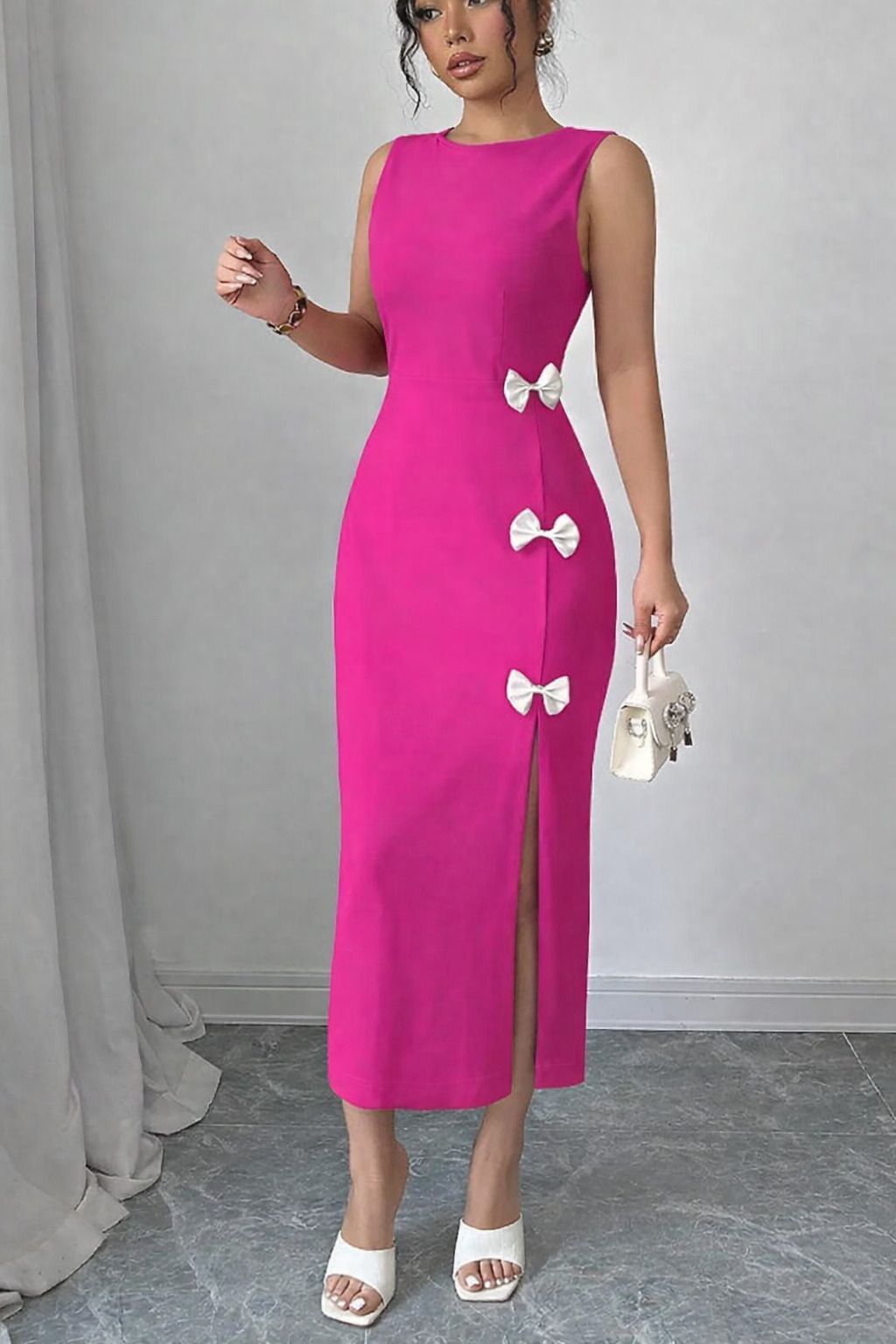 pattzala Women Sheath Pink Maxi/Full Length Dress-picture-42