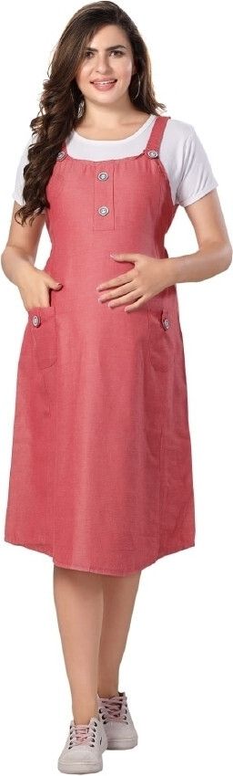 Women Fit and Flare Maroon Knee Length Dress-image-31