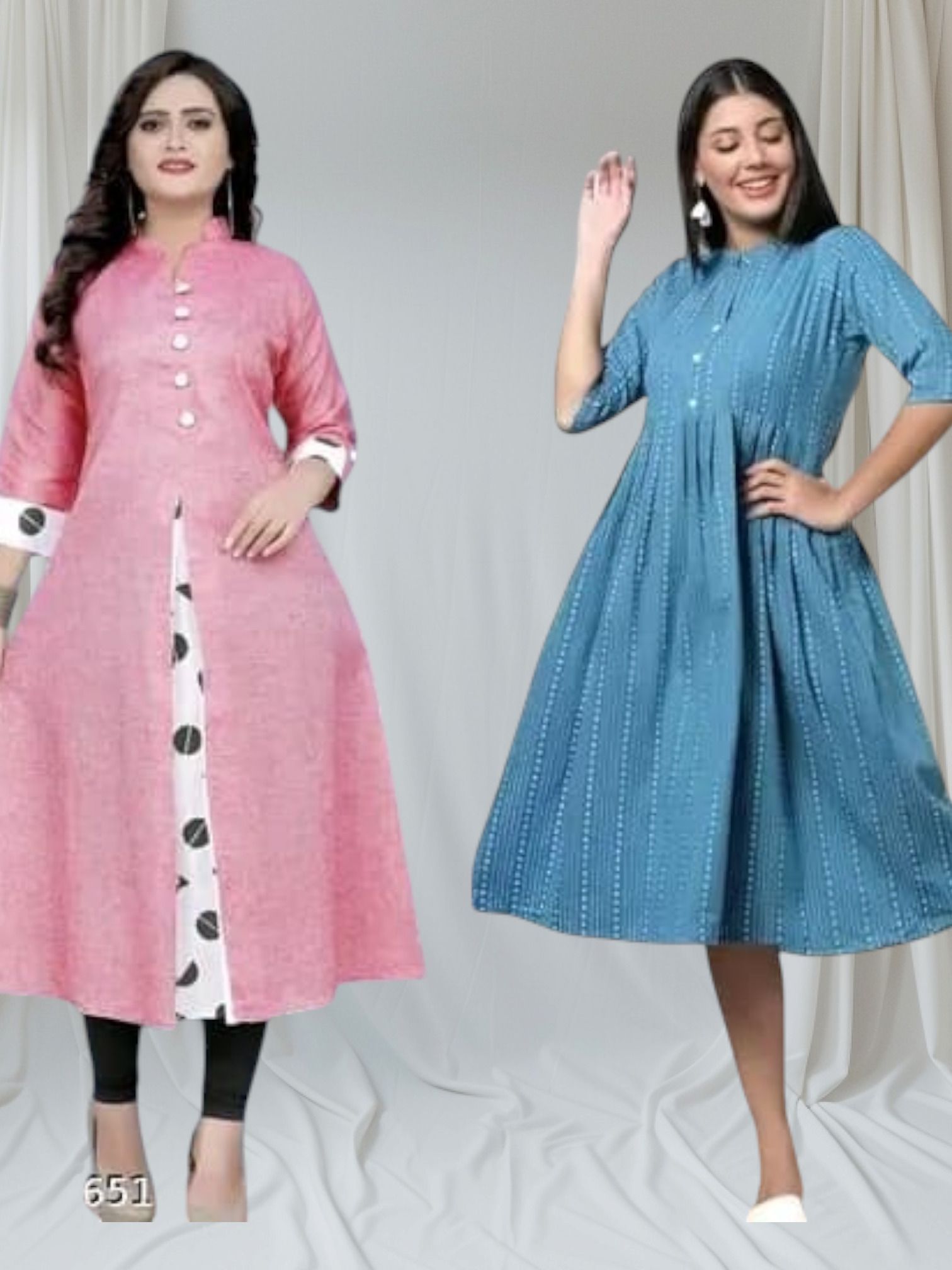 houseoffashion Pack of 2 Printed Cotton Blend A-line Kurta for Women-picture-22