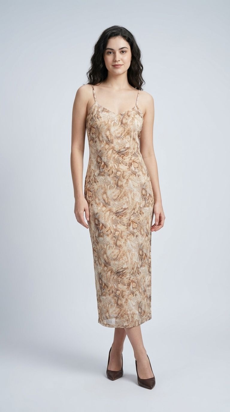 Women A-line Beige Maxi/Full Length Dress-image-19