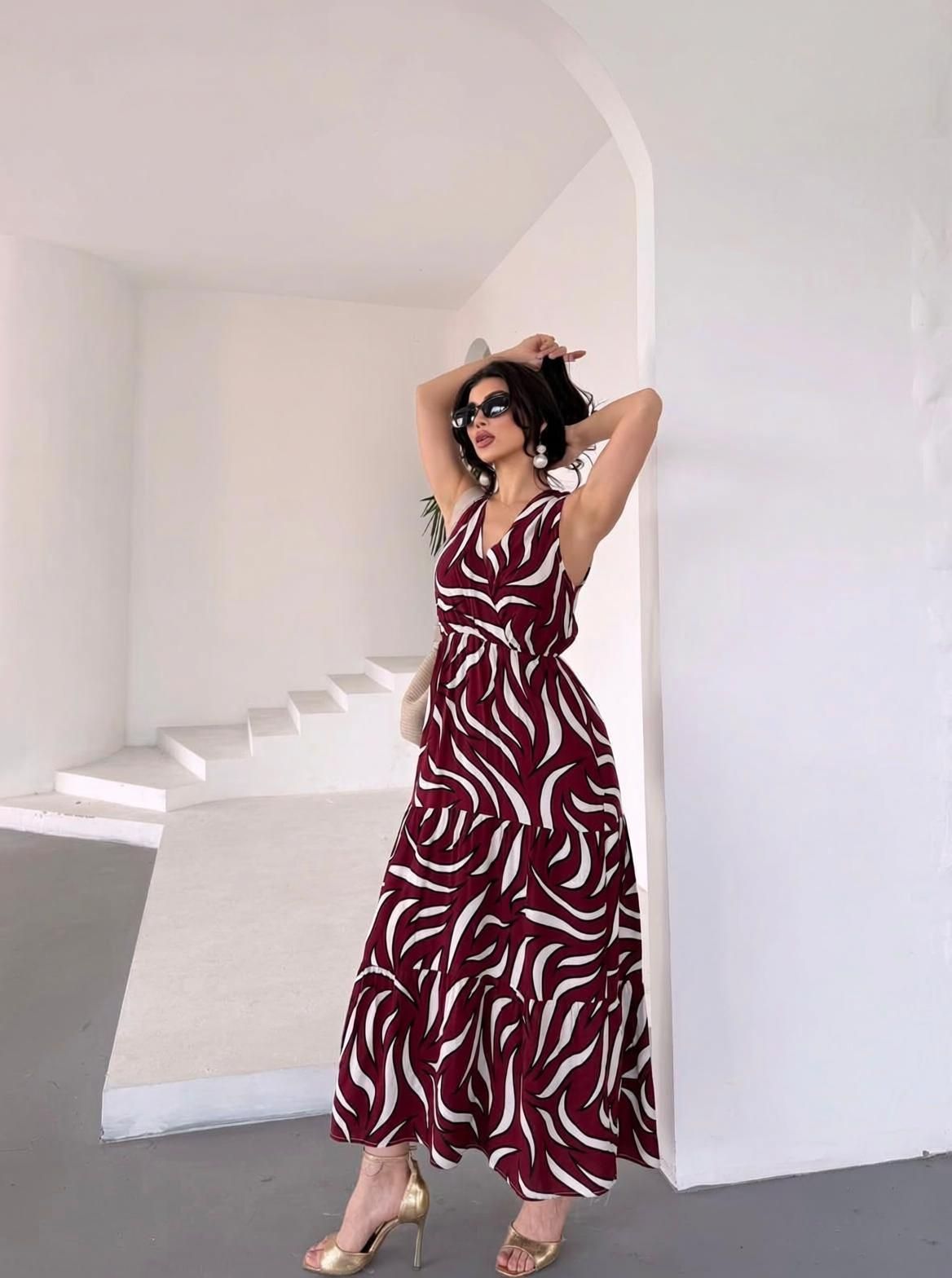 Women Maxi Maroon Full Length Dress-image-33