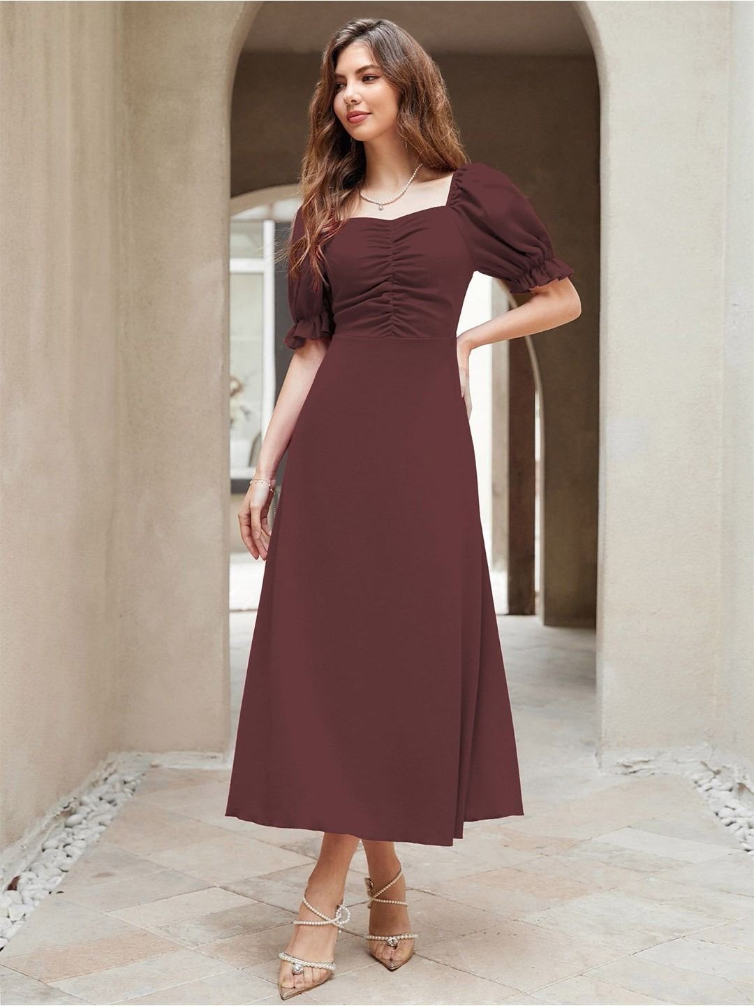 Women A-line Black Above Knee/Mid Thigh Length Dress-image-20