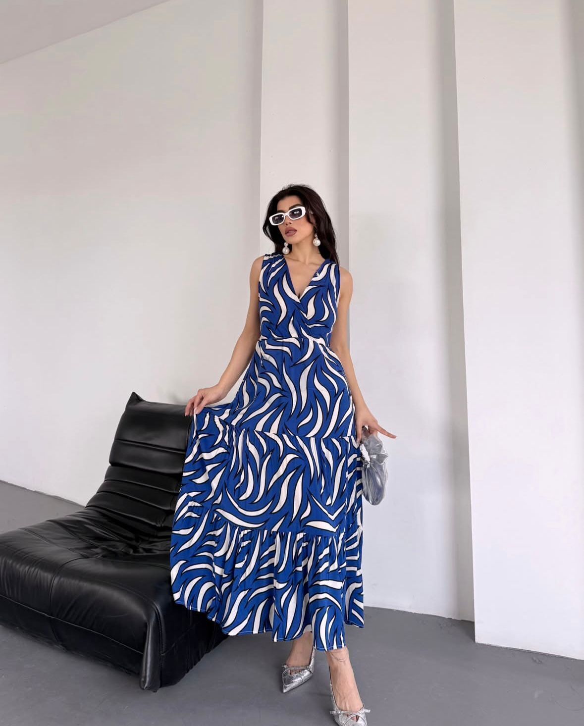 Women Maxi Blue Full Length Dress-image-20