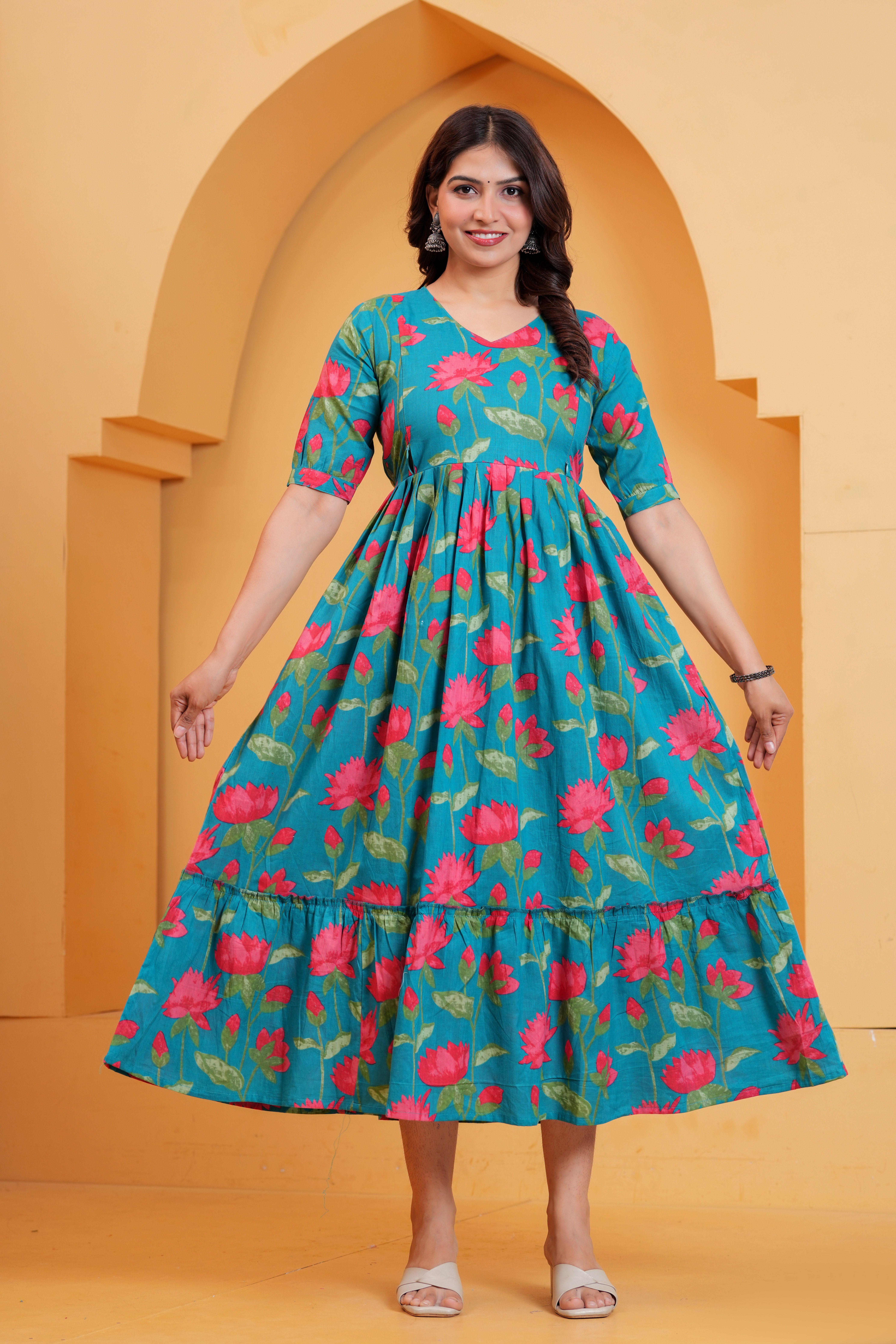 divastri Printed Pure Cotton Stitched Anarkali Gown-picture-10