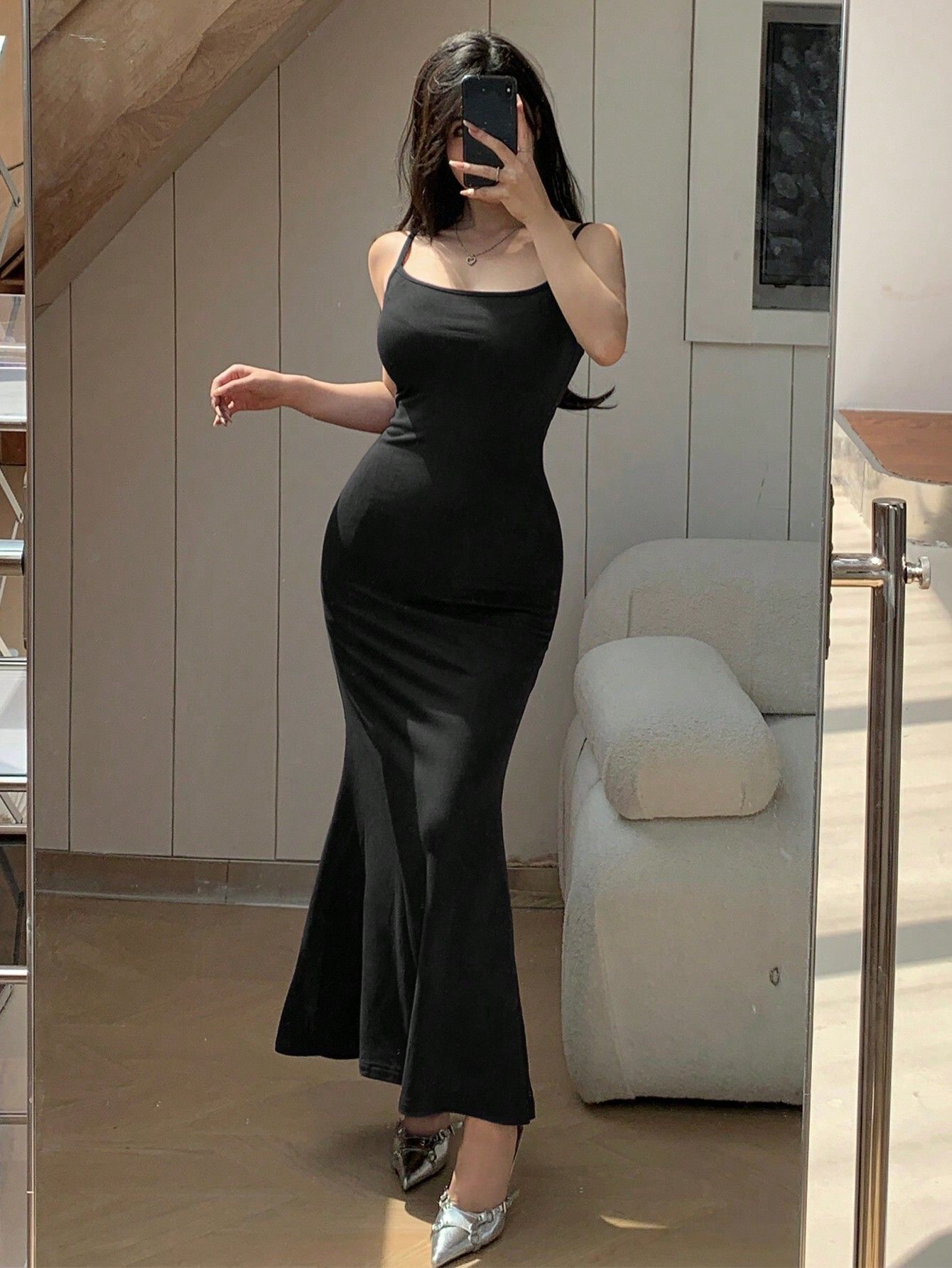 uday fashion Women Bodycon Black Maxi/Full Length Dress-picture-27