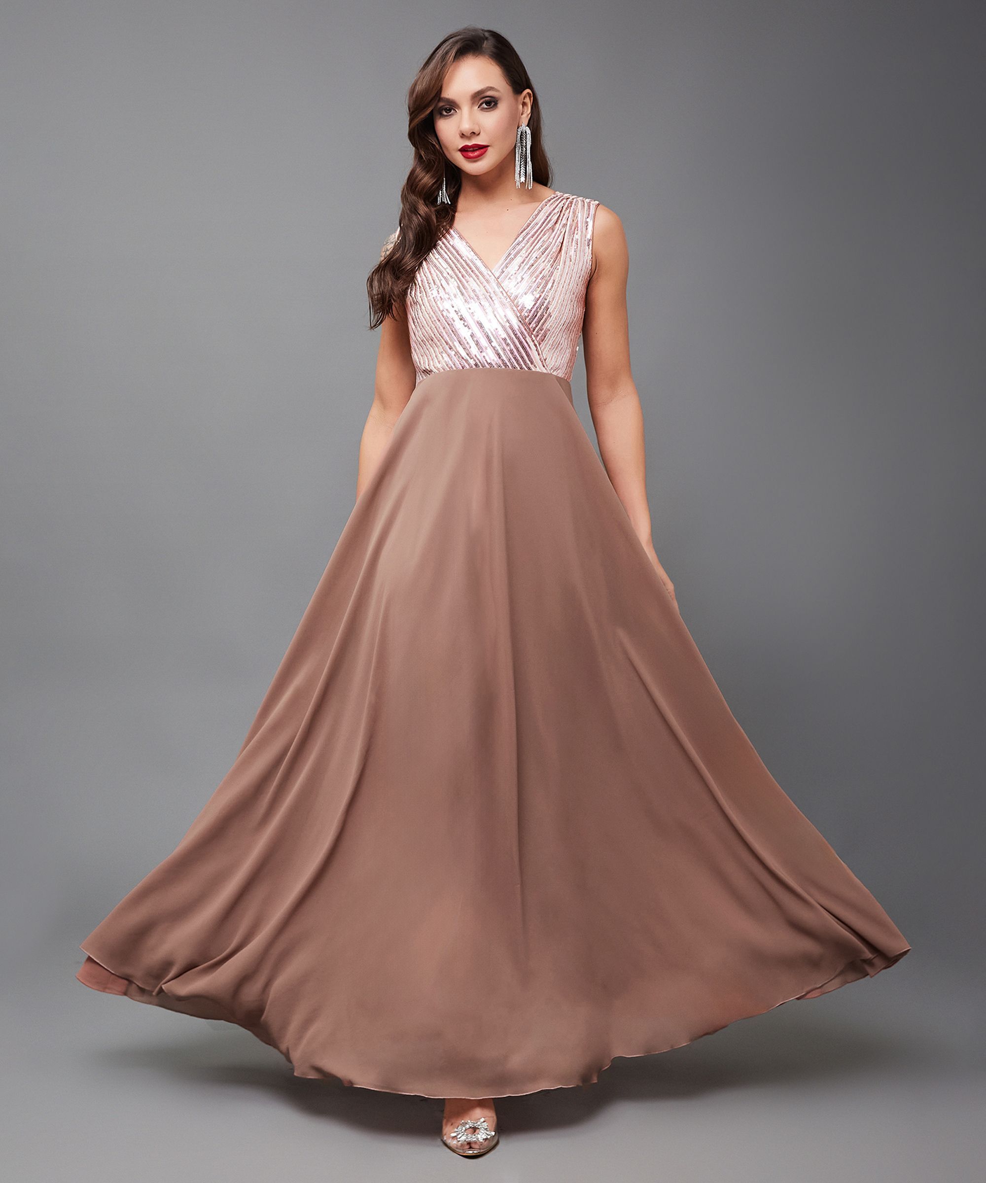 miss chase Women Wrap Orange Maxi/Full Length Dress-picture-23