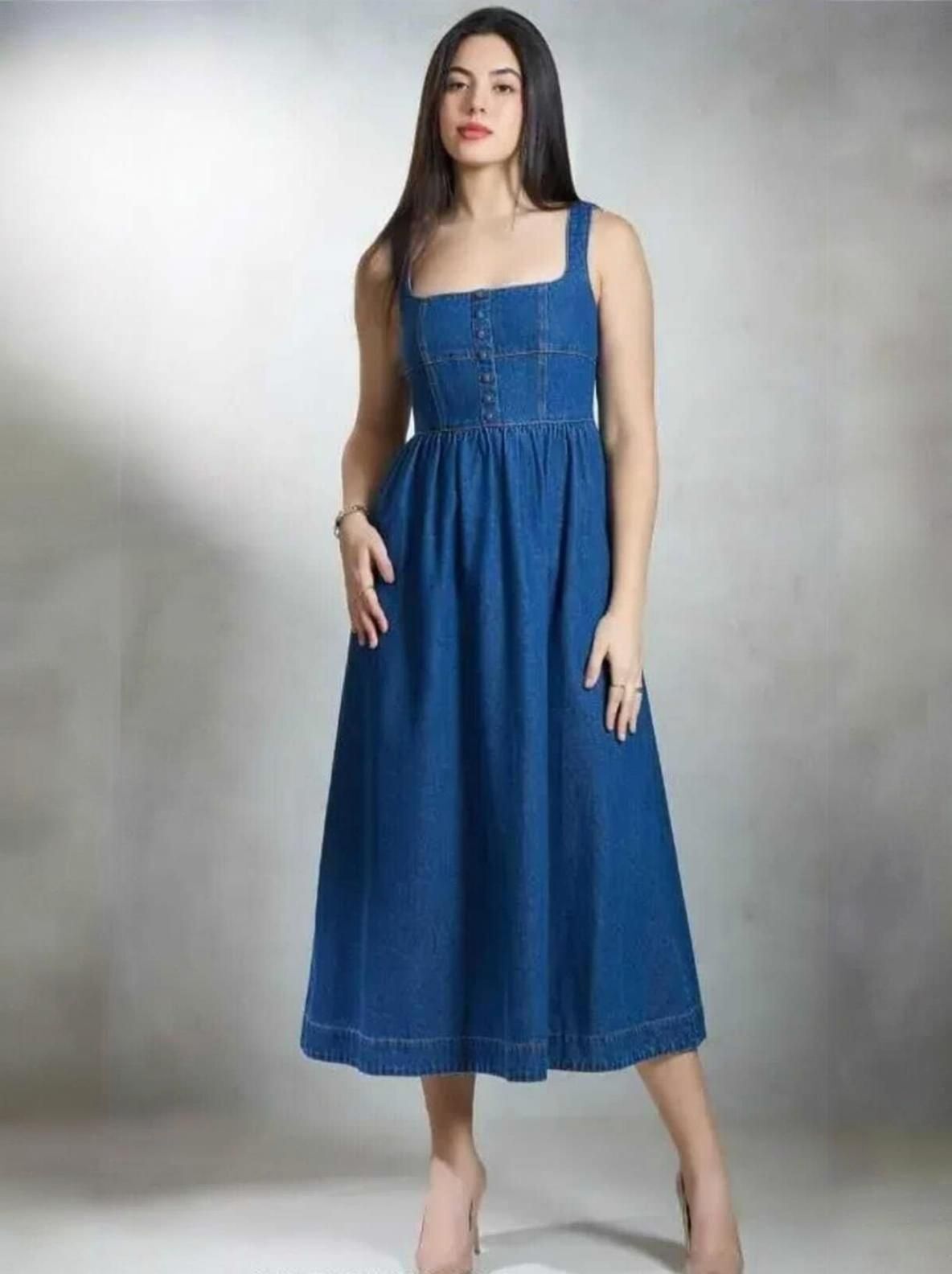preppo Women Maxi Blue Midi/Calf Length Dress-picture-46