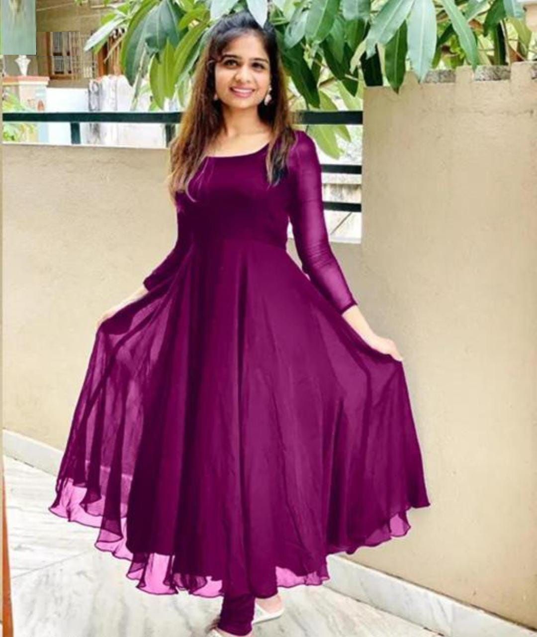 shiv Women Maxi Purple Full Length Dress-picture-16