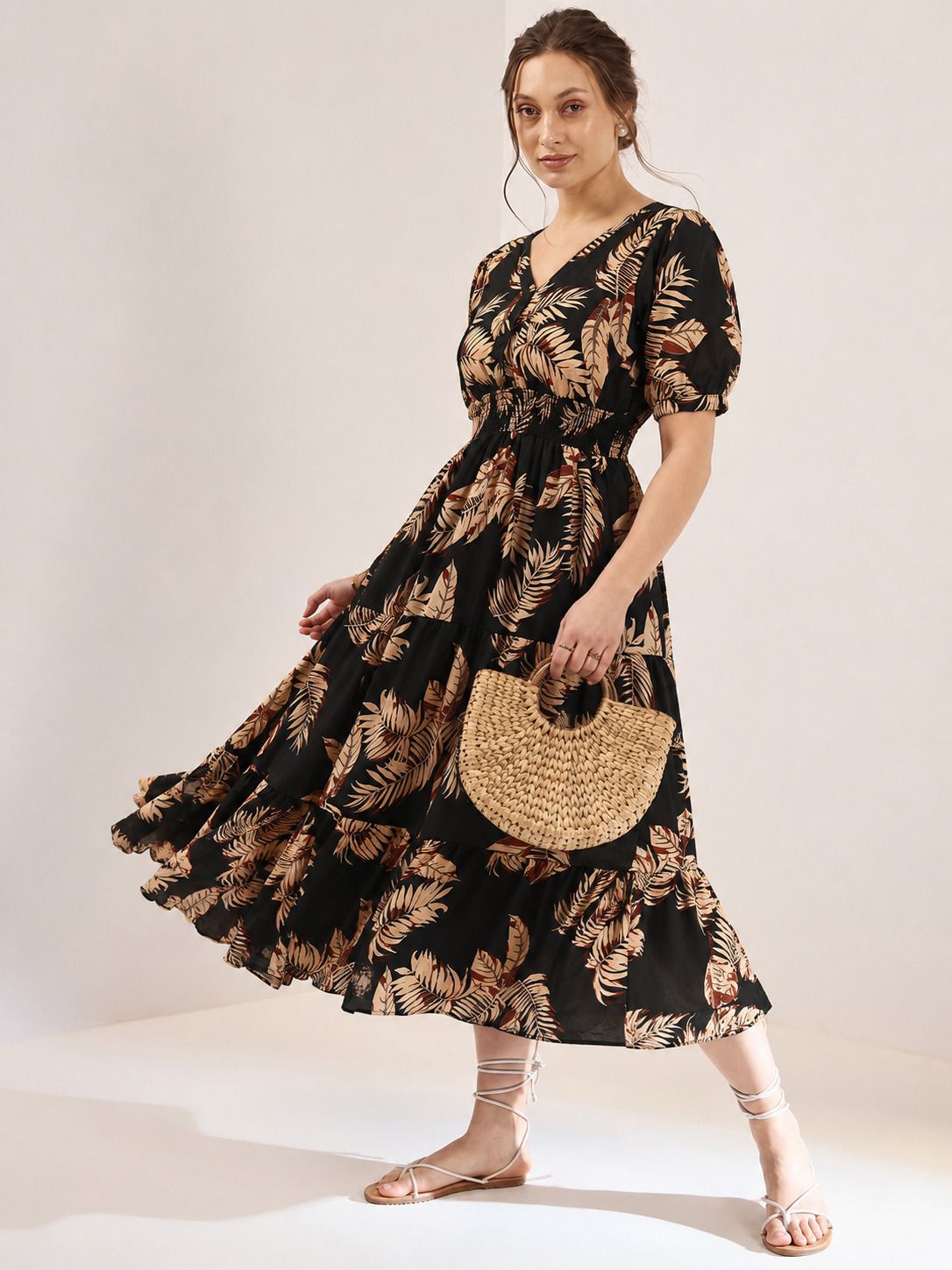 deklook Women Fit and Flare Black Midi/Calf Length Dress-picture-22