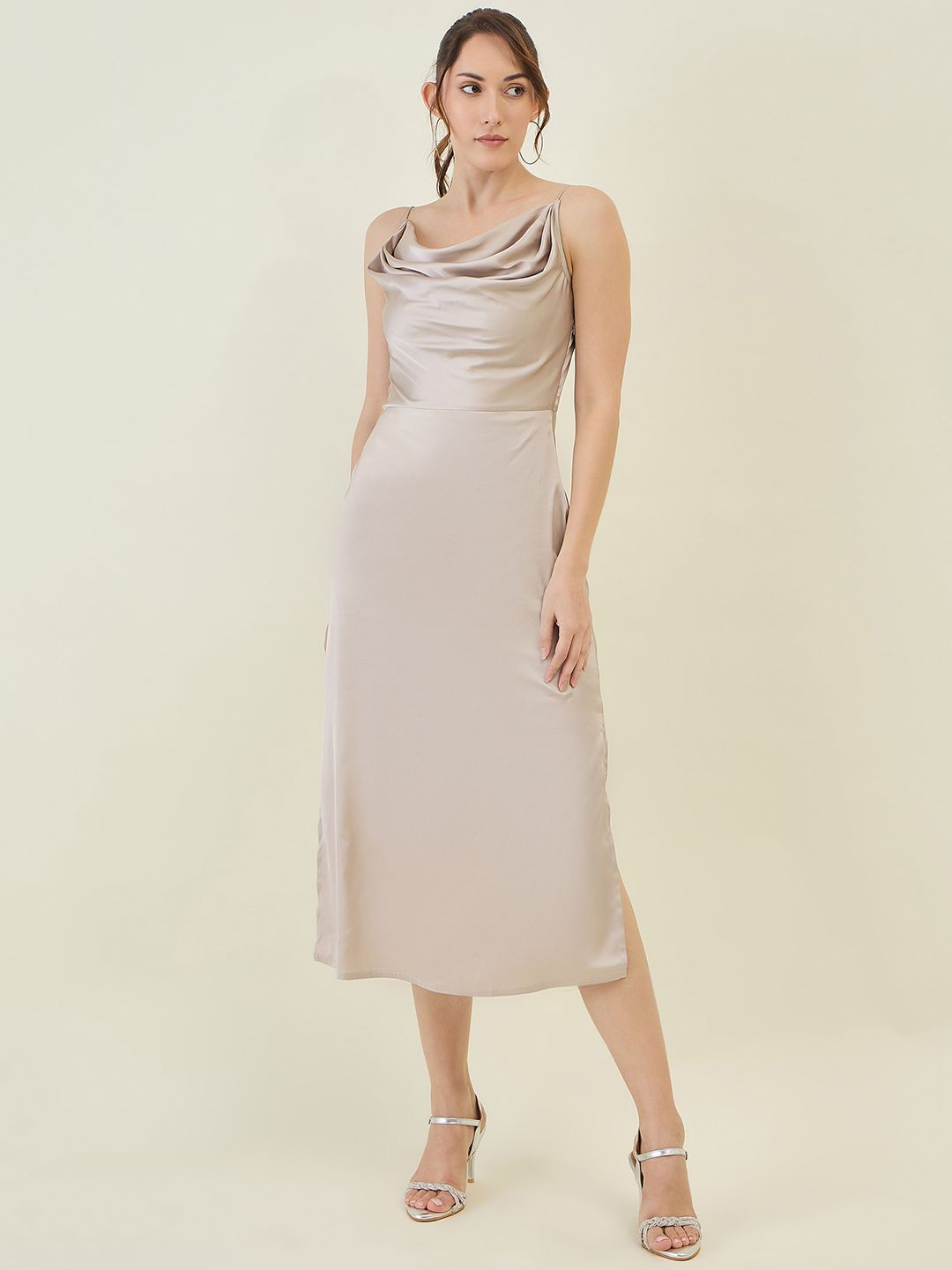 aayu Women A-line Silver Below Knee Dress-picture-21