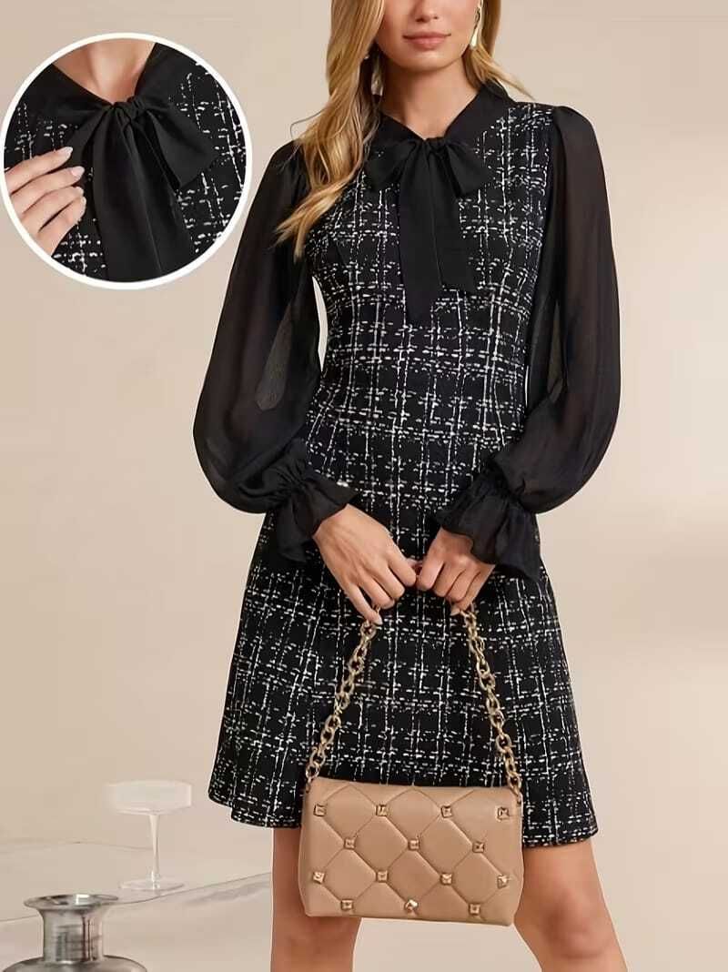 Women Fit and Flare Black Above Knee/Mid Thigh Length Dress-image-42