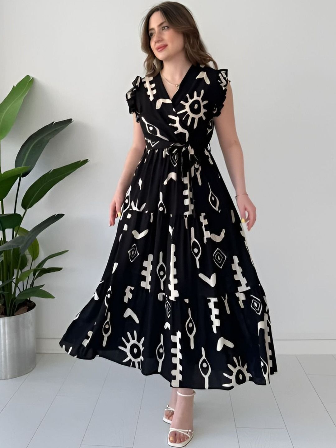 Women Maxi Black Full Length Dress-image-21