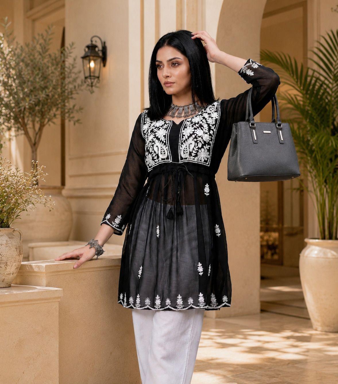 Women Ethnic Dress Black Mini/Short Dress-image-47