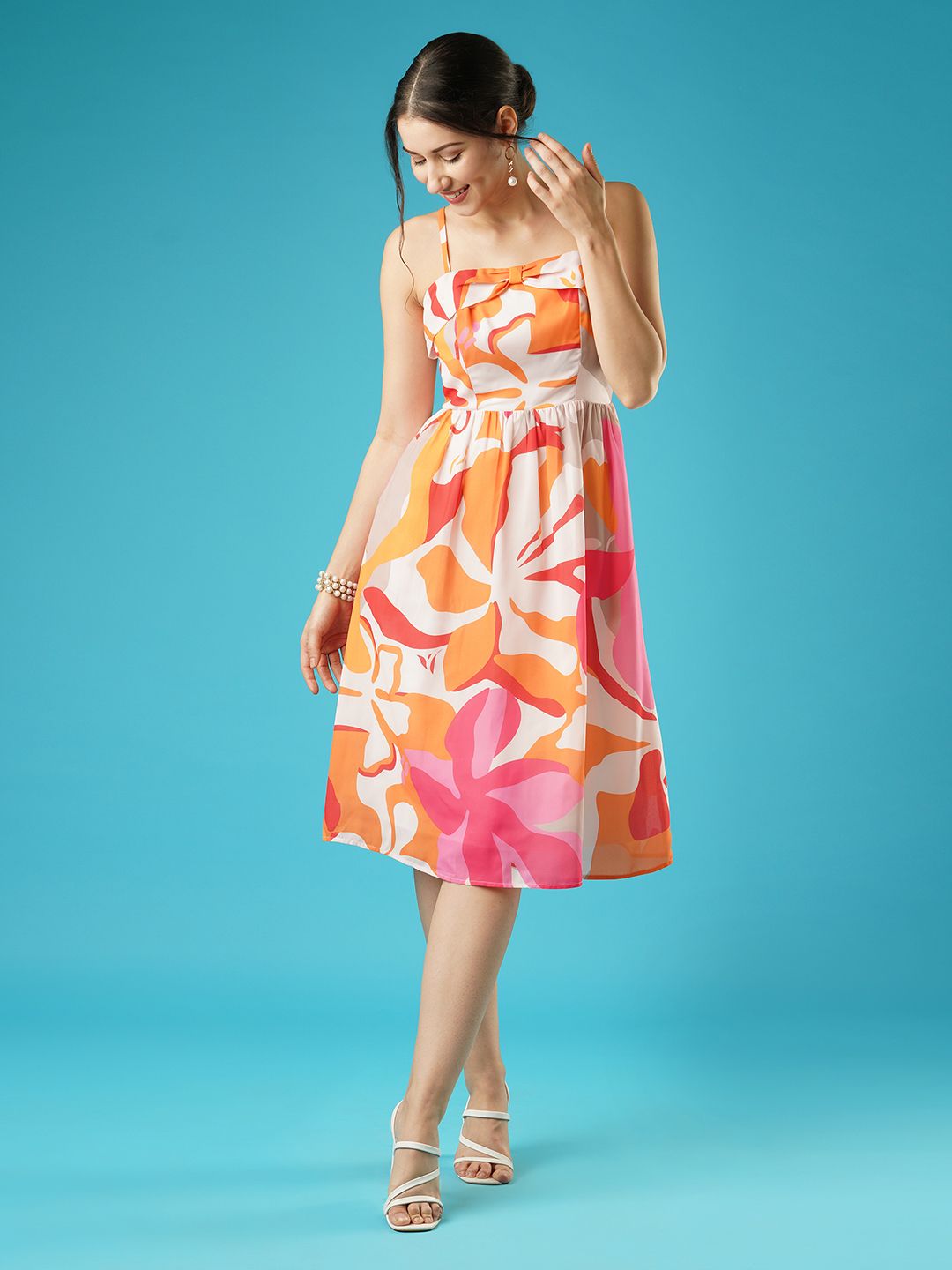 globus Women A-line Multicolor Midi/Calf Length Dress-picture-11