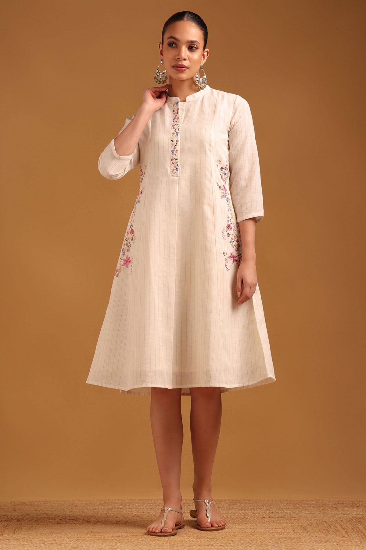 Women Ethnic Dress Multicolor Midi/Calf Length Dress-image-26
