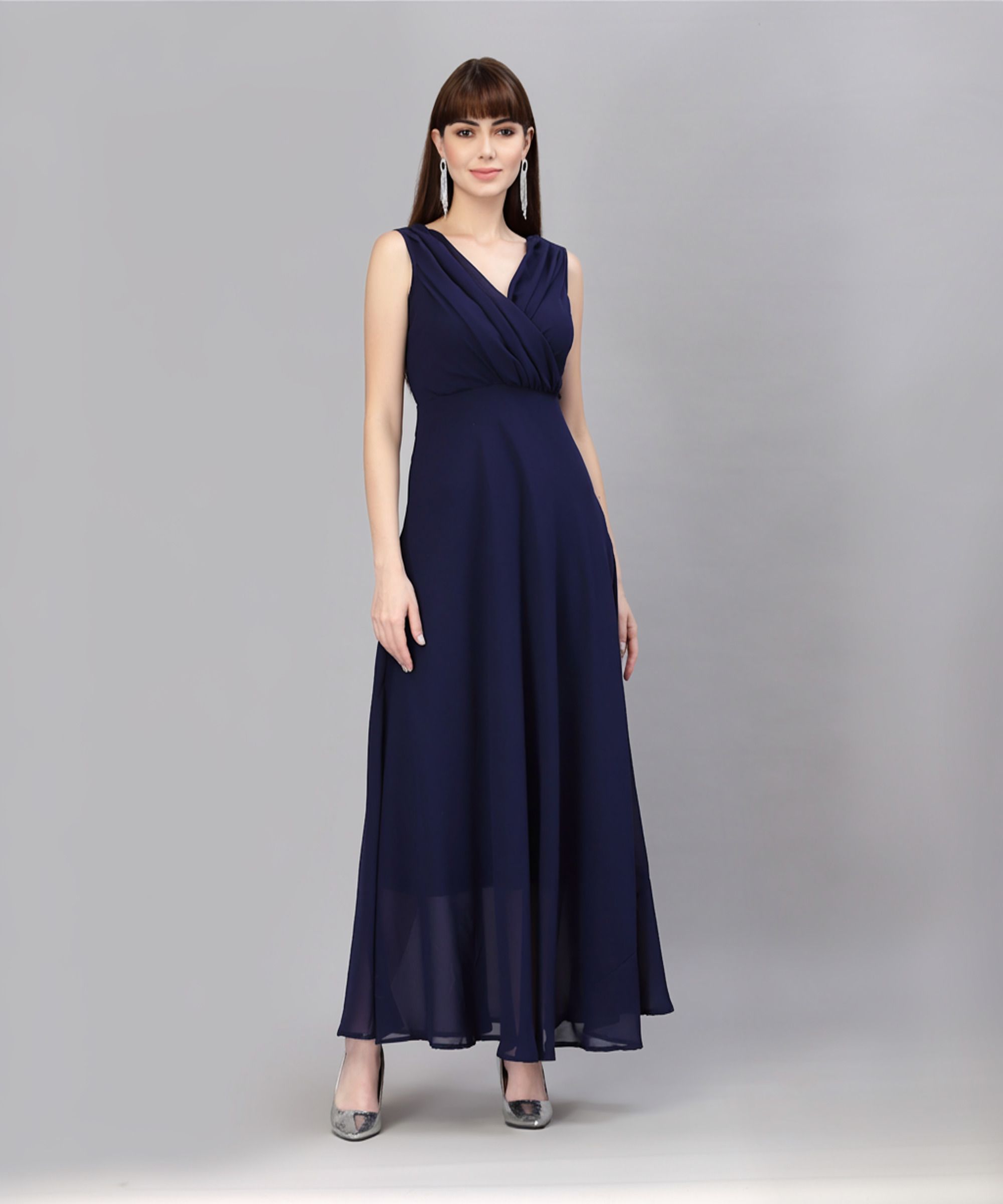 aayu Women Fit and Flare Blue Maxi/Full Length Dress-picture-24