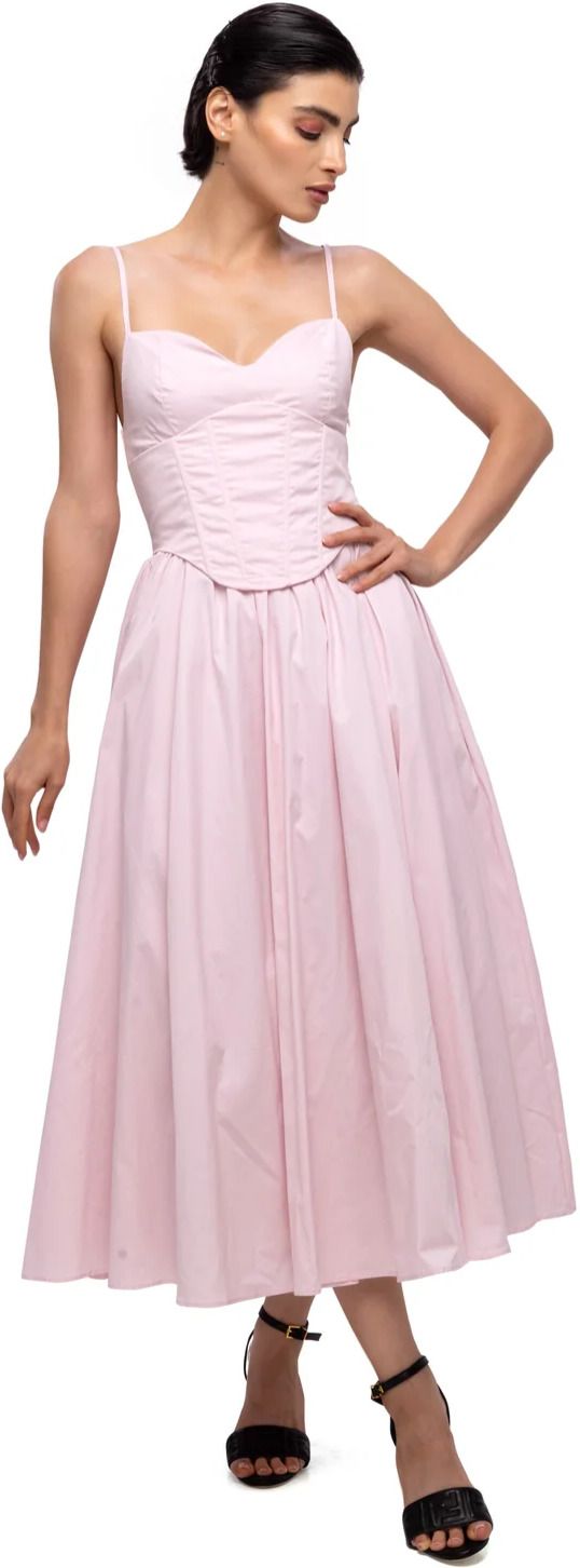Women Fit and Flare Pink Ankle Length Dress-image-30